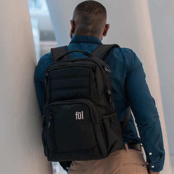 black laptop travel backpack by Ful