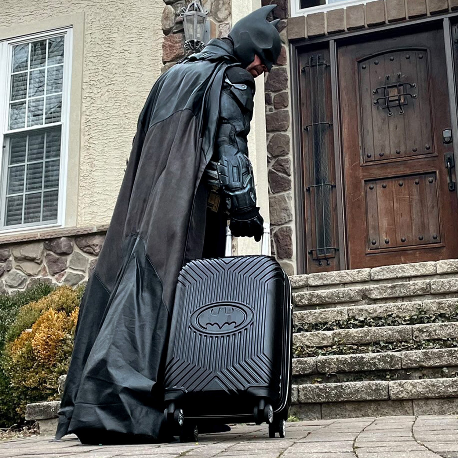 Ful Batman DC Comics Black Hardside Spinner Suitcase Rolling Luggage