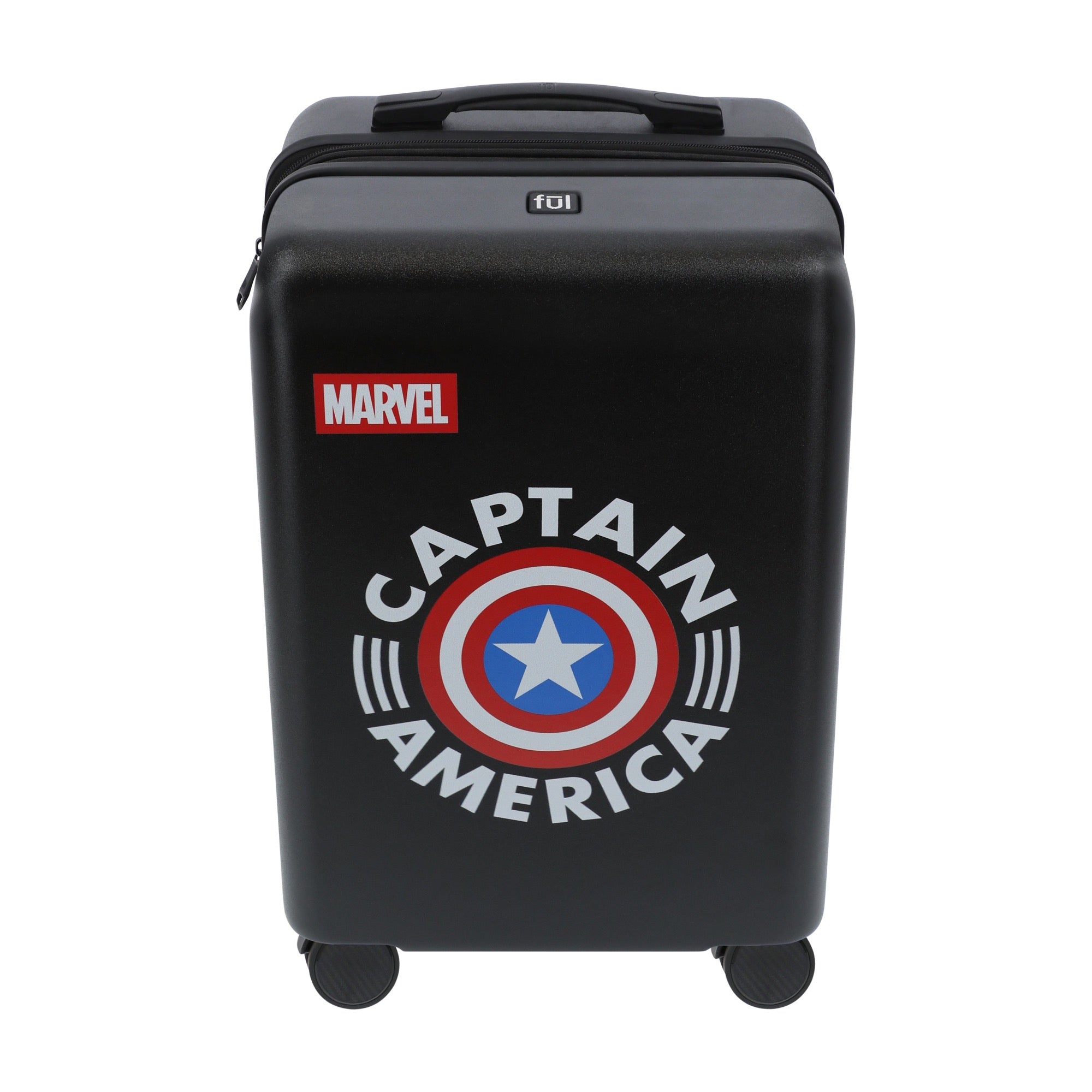 Black marvel captain america 22.5" carry-on spinner suitcase rolling luggage by Ful
