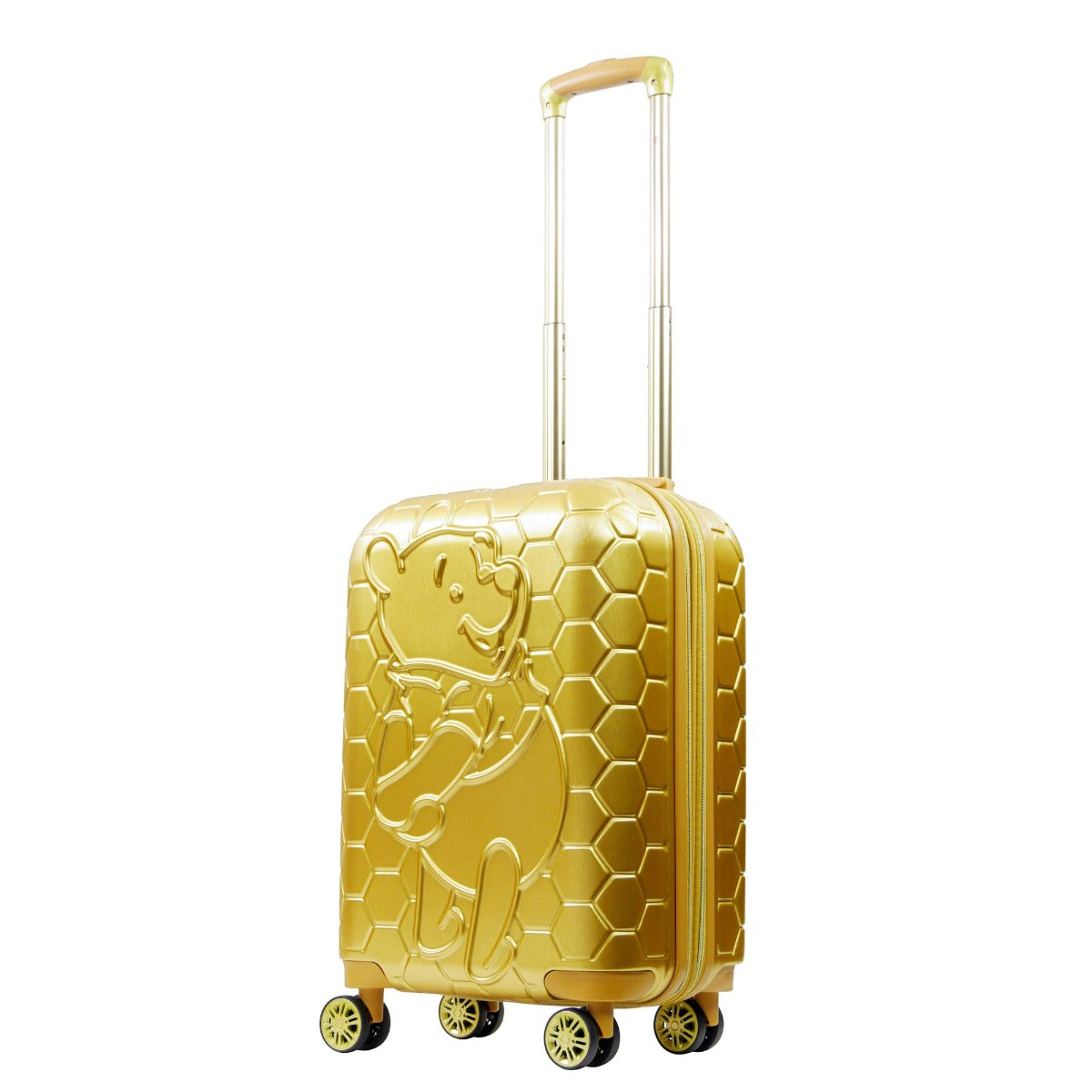Gold Disney Winnie the Pooh 22.5" hardside spinner carry on luggage - best kids suitcase for travel