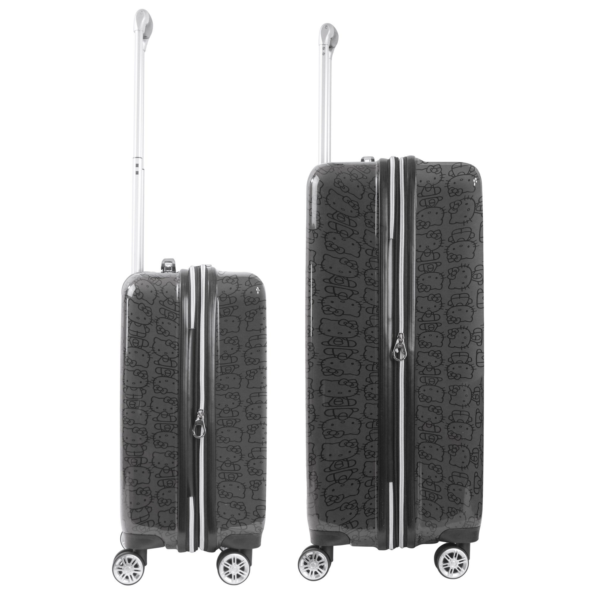 Hello Kitty All Over Print Hard-sided Pink Spinner Luggage 2 pc Set, Black