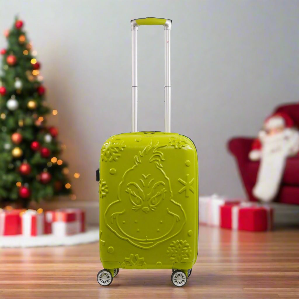 Green Grinch hardside spinner suitcase carry-on rolling luggage