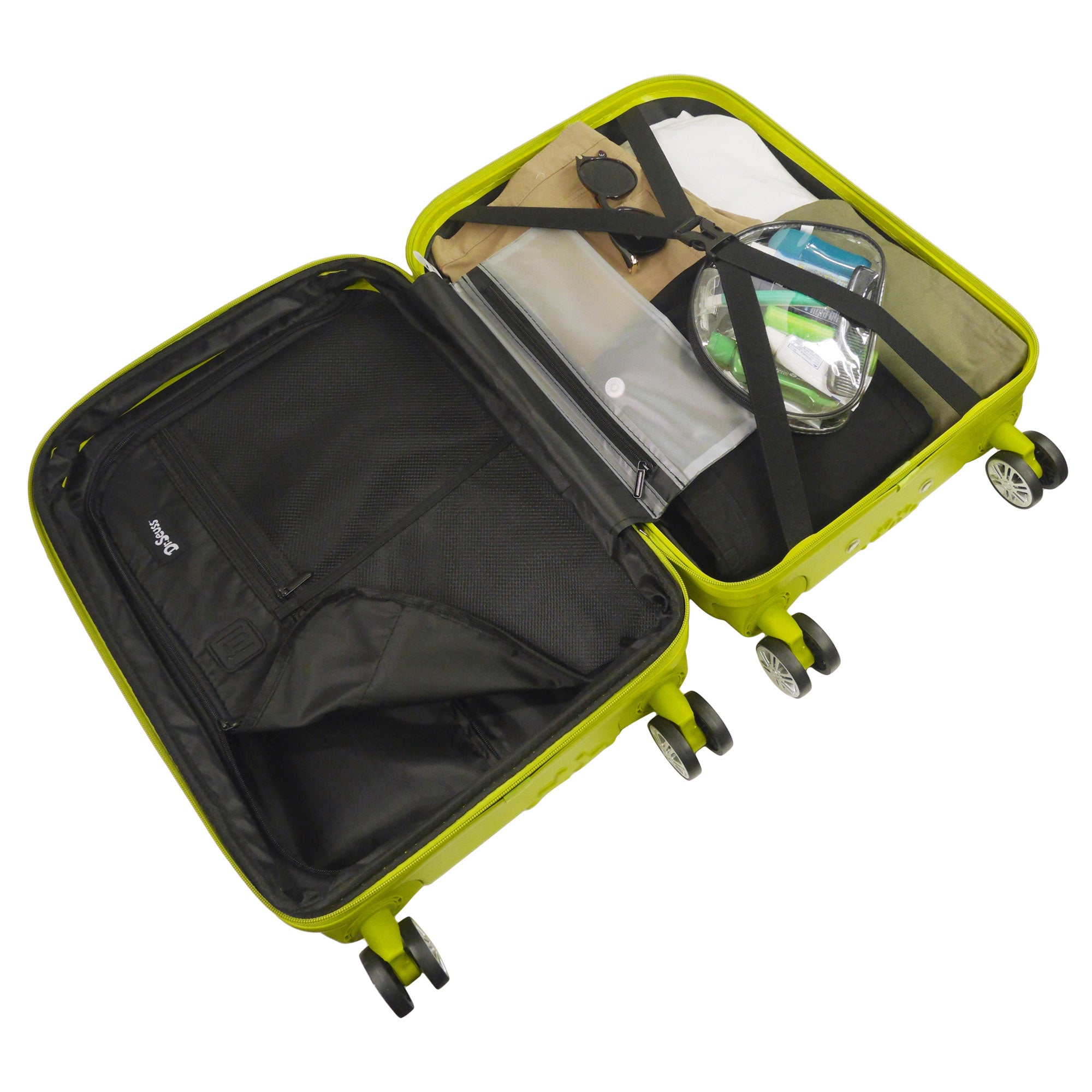 Green Grinch hardside spinner suitcase carry-on rolling luggage