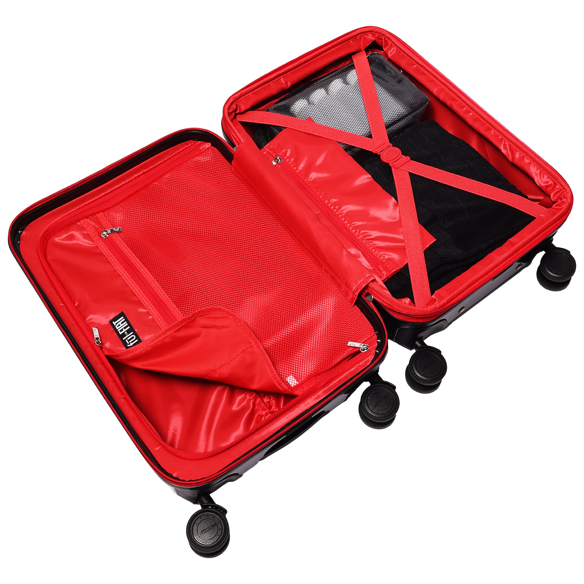 Fiat 500 x FUL 22" Expandable Hardside Carry-On Spinner, Black