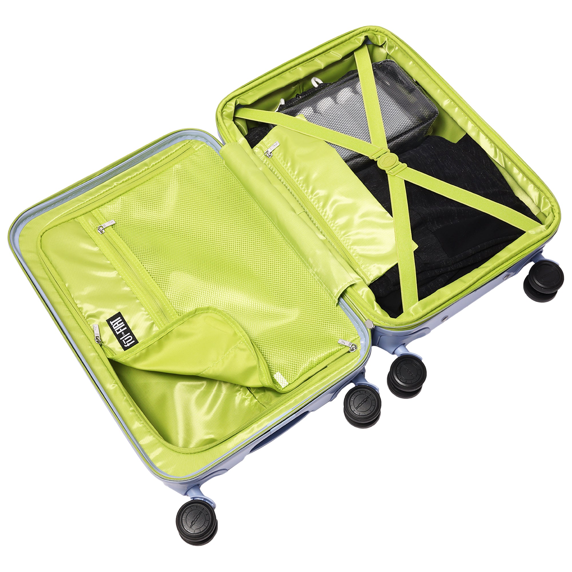 Fiat 500 x FUL 26.5" Expandable Hardside Spinner Luggage, Light Blue