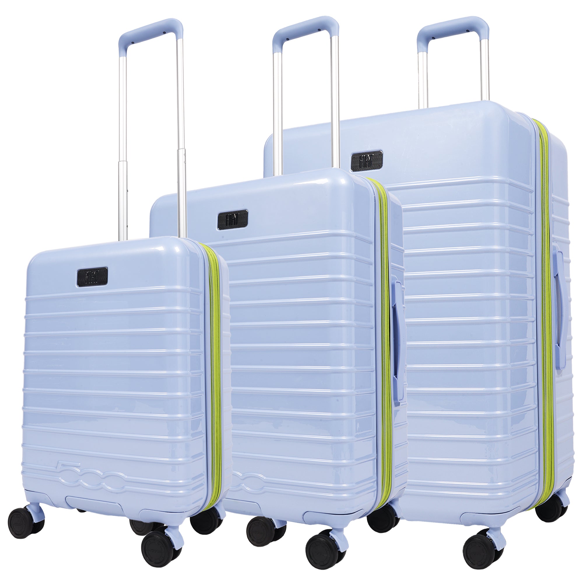 Fiat 500 x FUL 3-Piece Expandable Hardside Spinner Luggage Set – 22", 26.5", 31.5", Light Blue