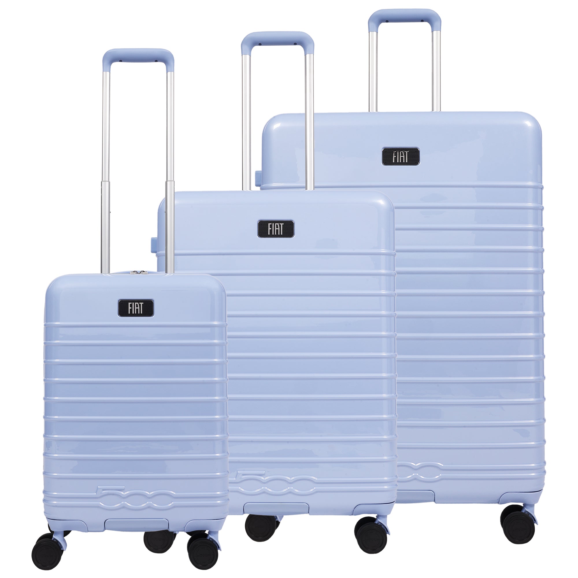 Fiat 500 x FUL 3-Piece Expandable Hardside Spinner Luggage Set – 22", 26.5", 31.5", Light Blue