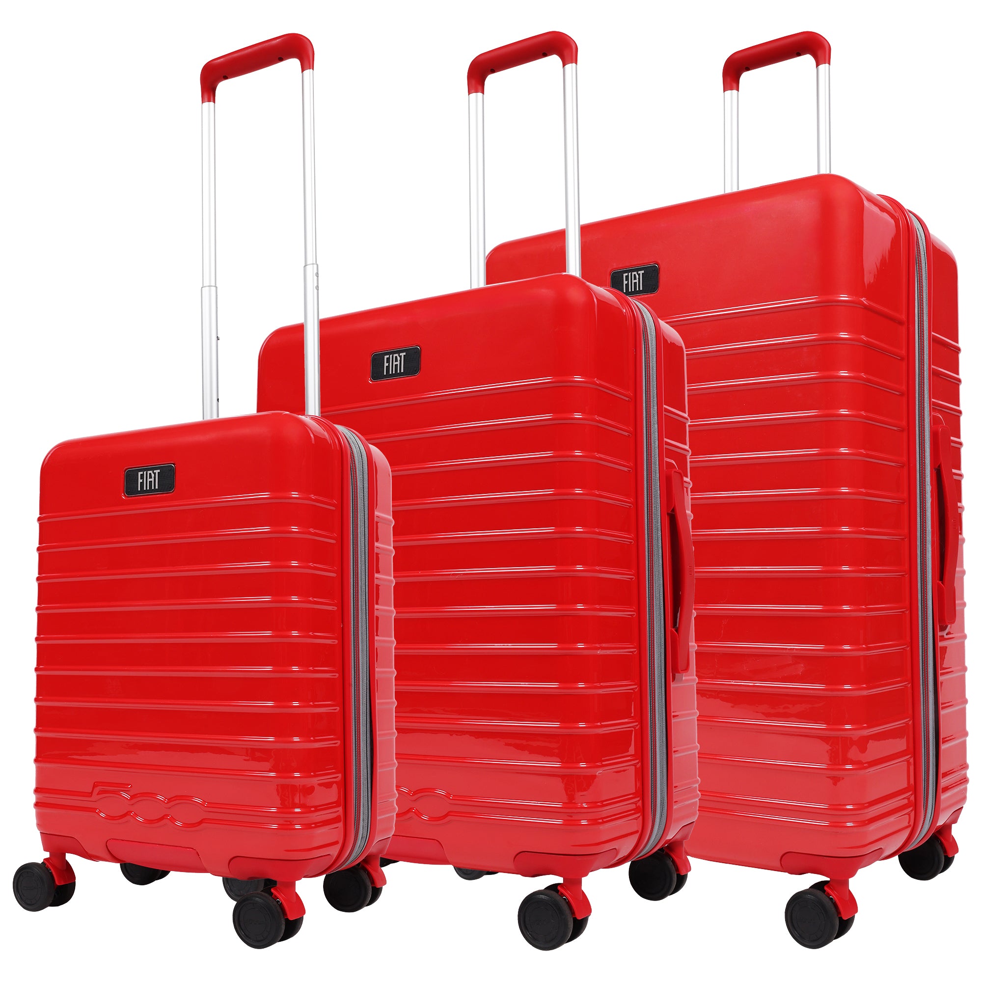 Fiat 500 x FUL 3-Piece Expandable Hardside Spinner Luggage Set – 22", 26.5", 31.5", Red