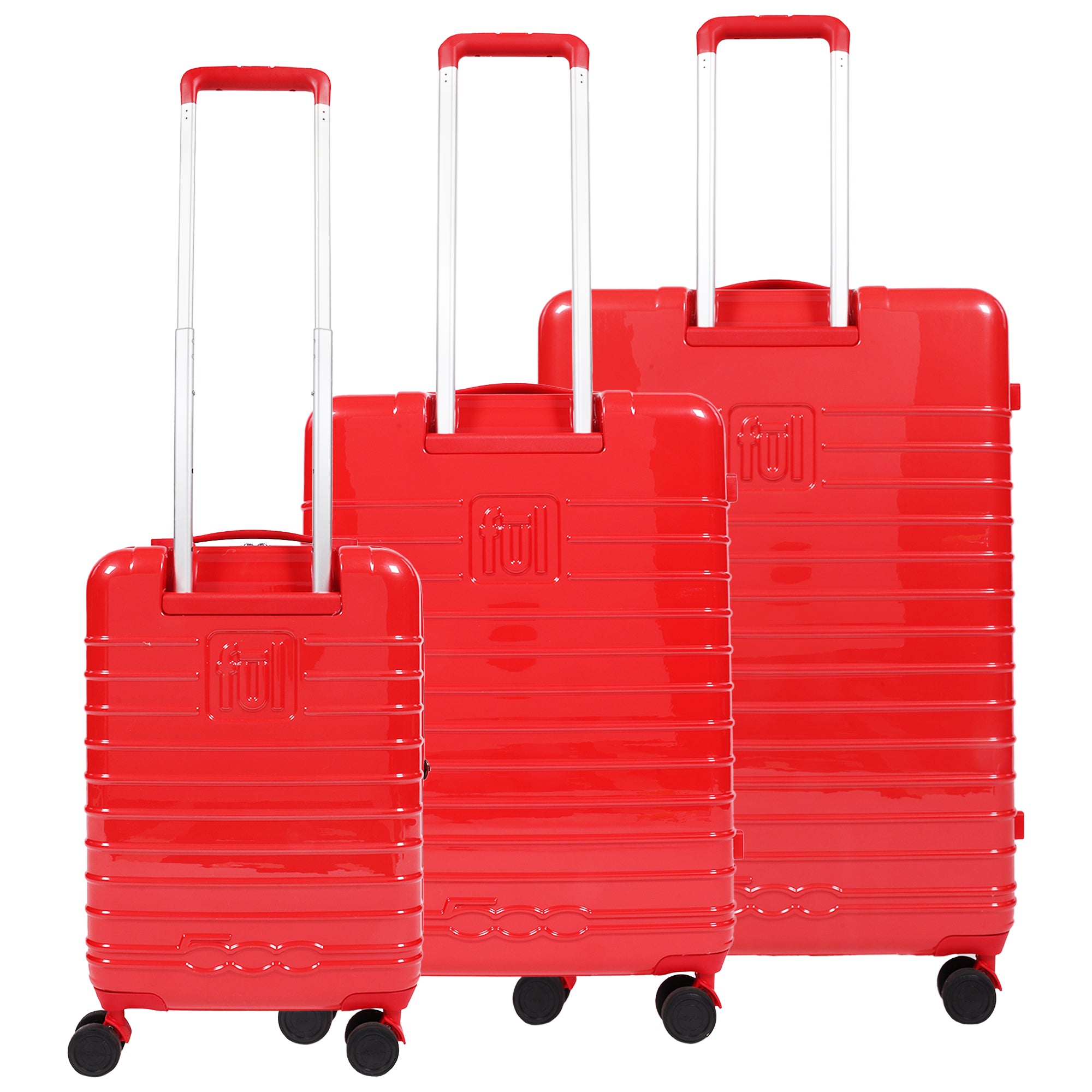Fiat 500 x FUL 3-Piece Expandable Hardside Spinner Luggage Set – 22", 26.5", 31.5", Red