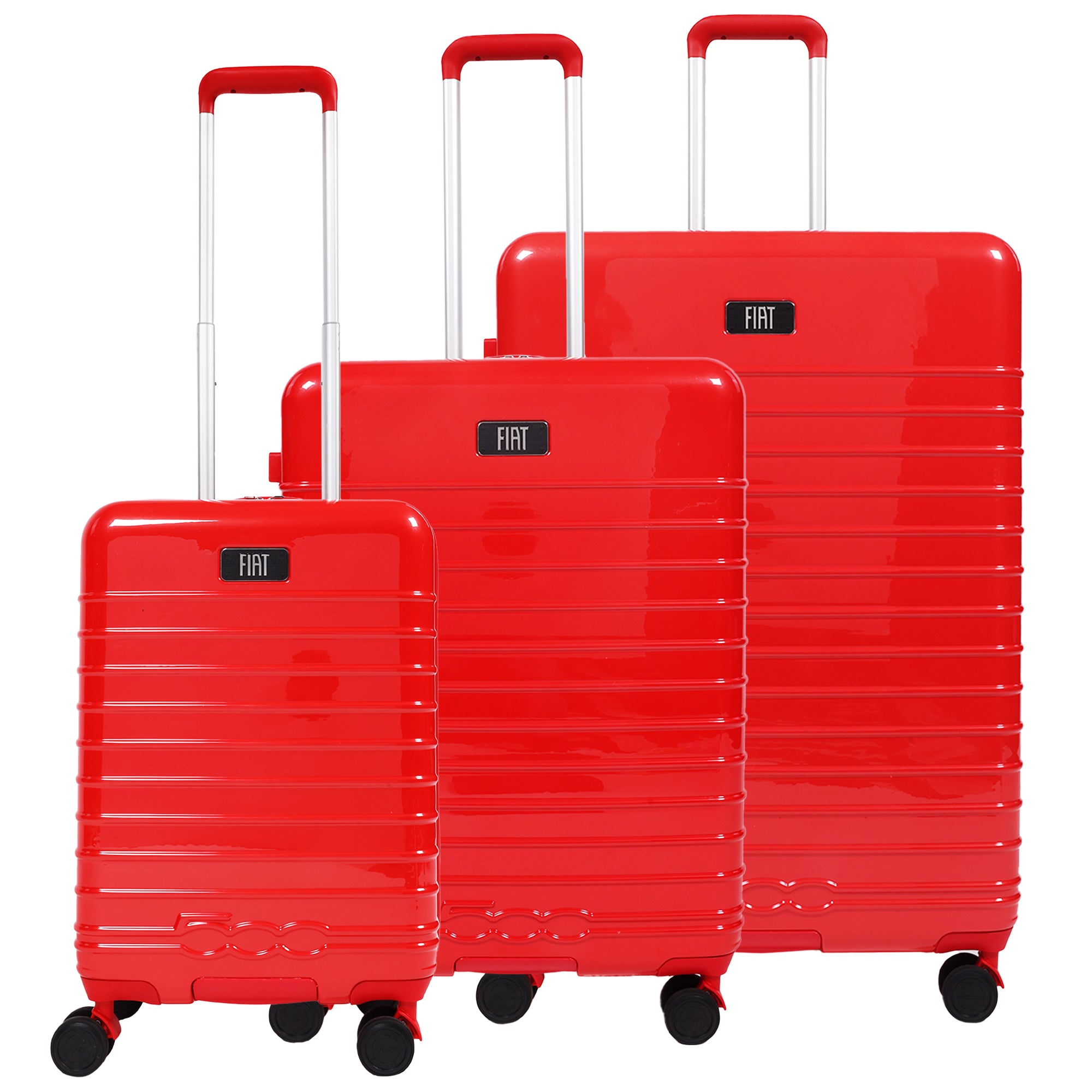 Fiat 500 x FUL 3-Piece Expandable Hardside Spinner Luggage Set – 22", 26.5", 31.5", Red