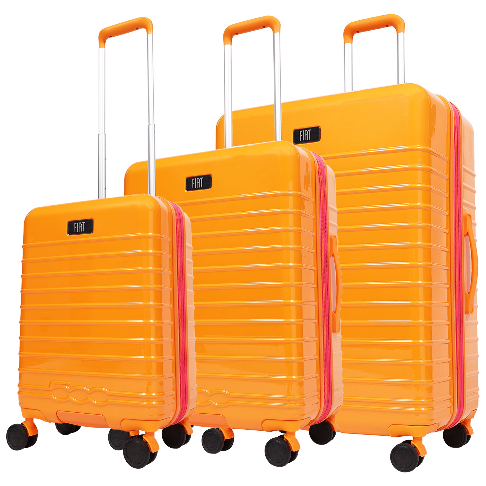 Fiat 500 x FUL 3-Piece Expandable Hardside Spinner Luggage Set – 22", 26.5", 31.5", Orange