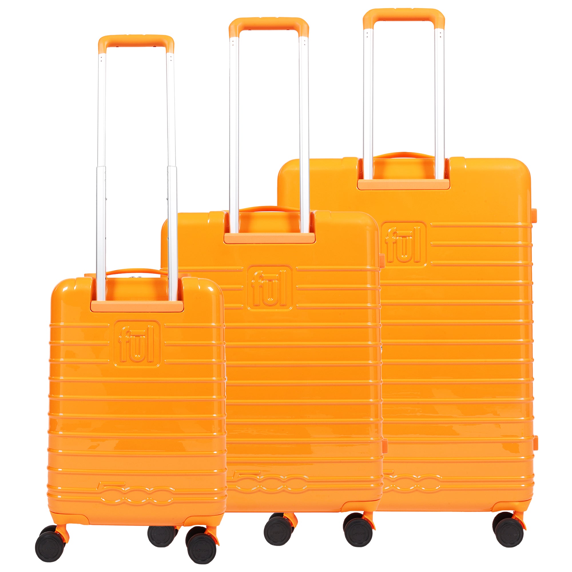 Fiat 500 x FUL 3-Piece Expandable Hardside Spinner Luggage Set – 22", 26.5", 31.5", Orange