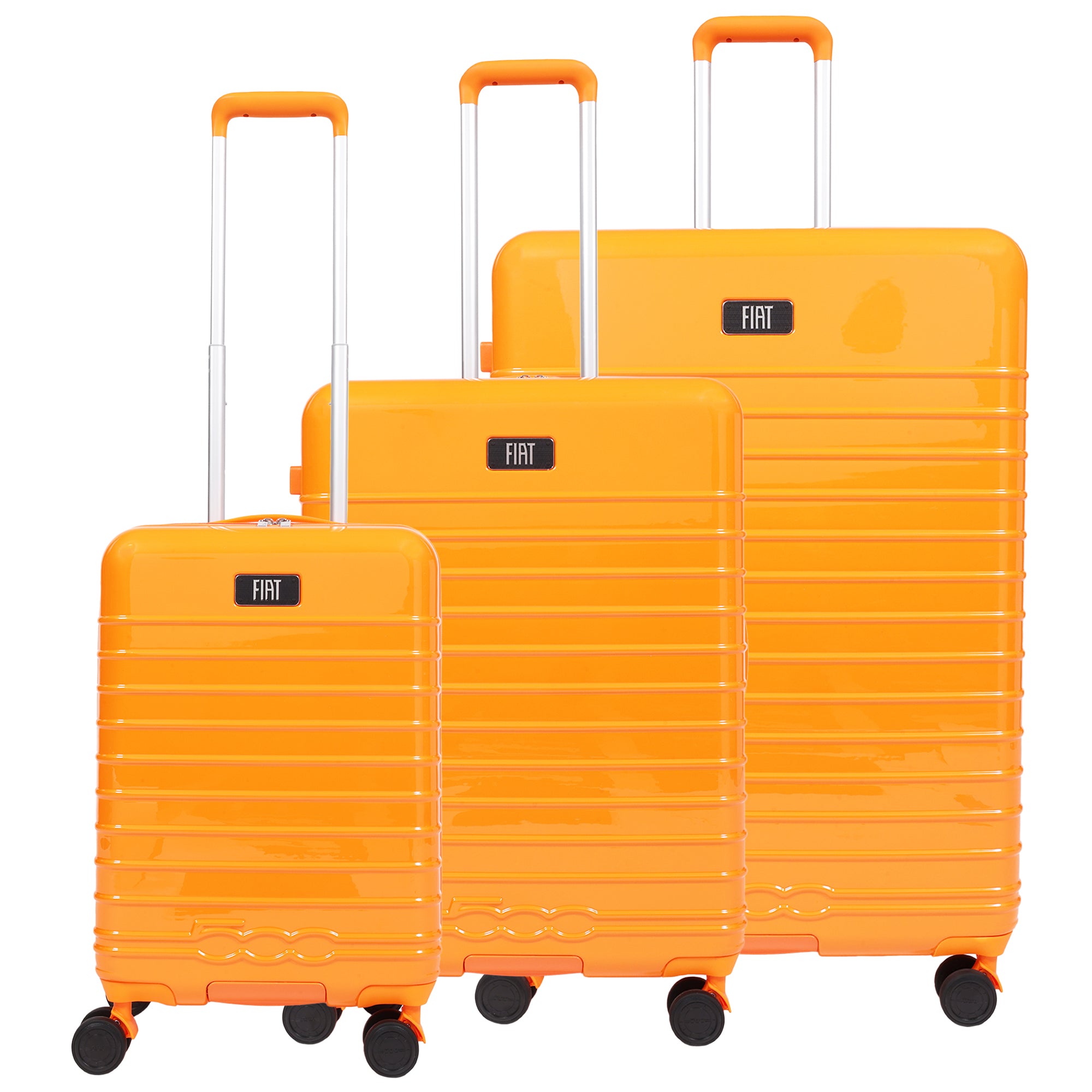 Fiat 500 x FUL 3-Piece Expandable Hardside Spinner Luggage Set – 22", 26.5", 31.5", Orange