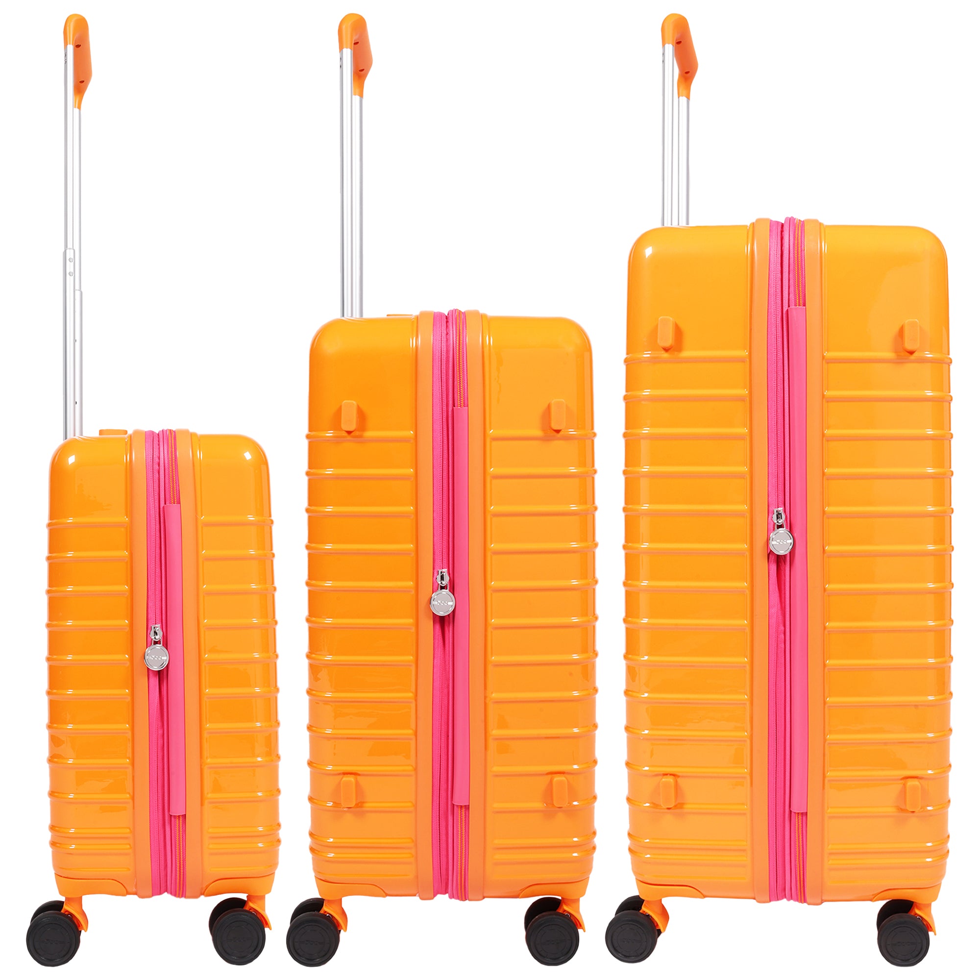 Fiat 500 x FUL 3-Piece Expandable Hardside Spinner Luggage Set – 22", 26.5", 31.5", Orange