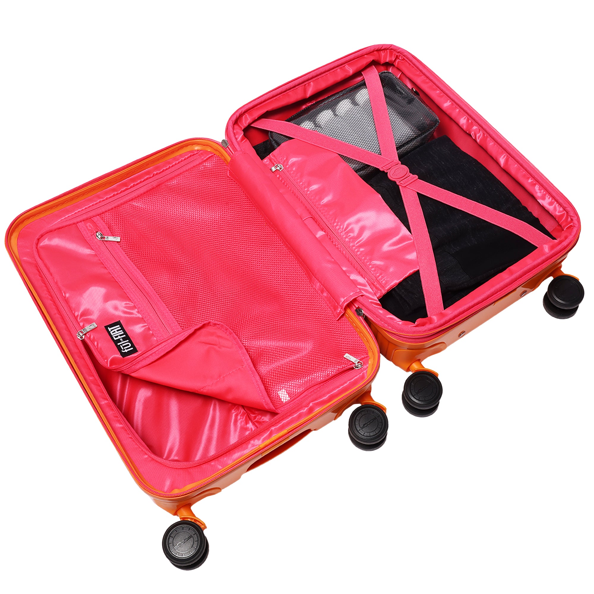 Fiat 500 x FUL 3-Piece Expandable Hardside Spinner Luggage Set – 22", 26.5", 31.5", Orange