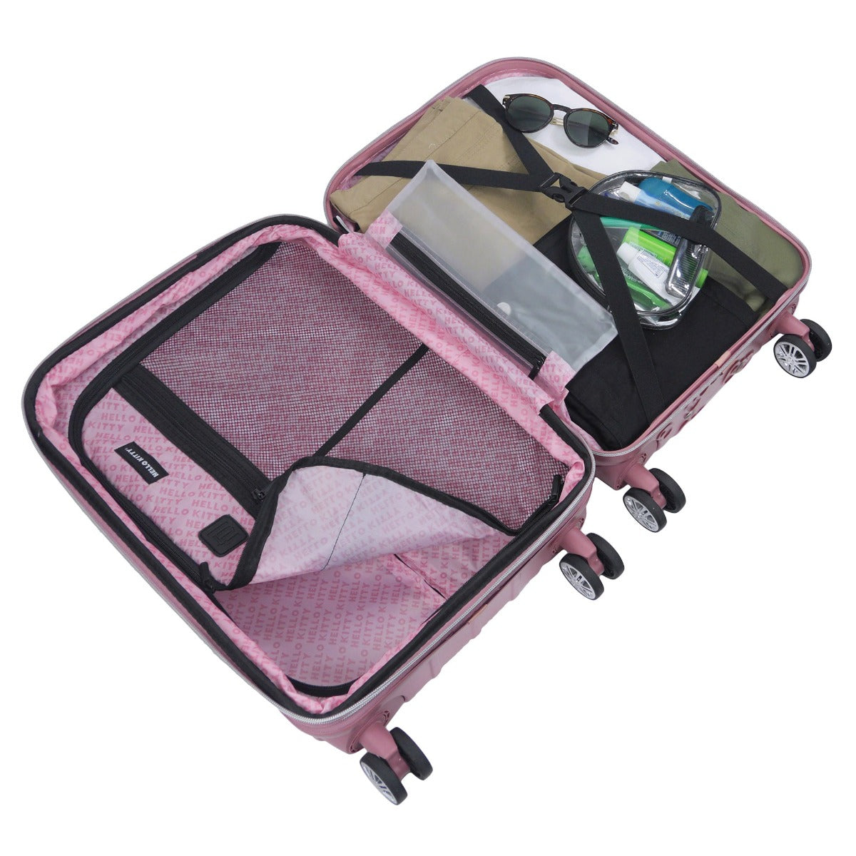 Ful X Hello Kitty Molded Portrait 22.5 inch pink carry-on spinner luggage - best suitcase for travel