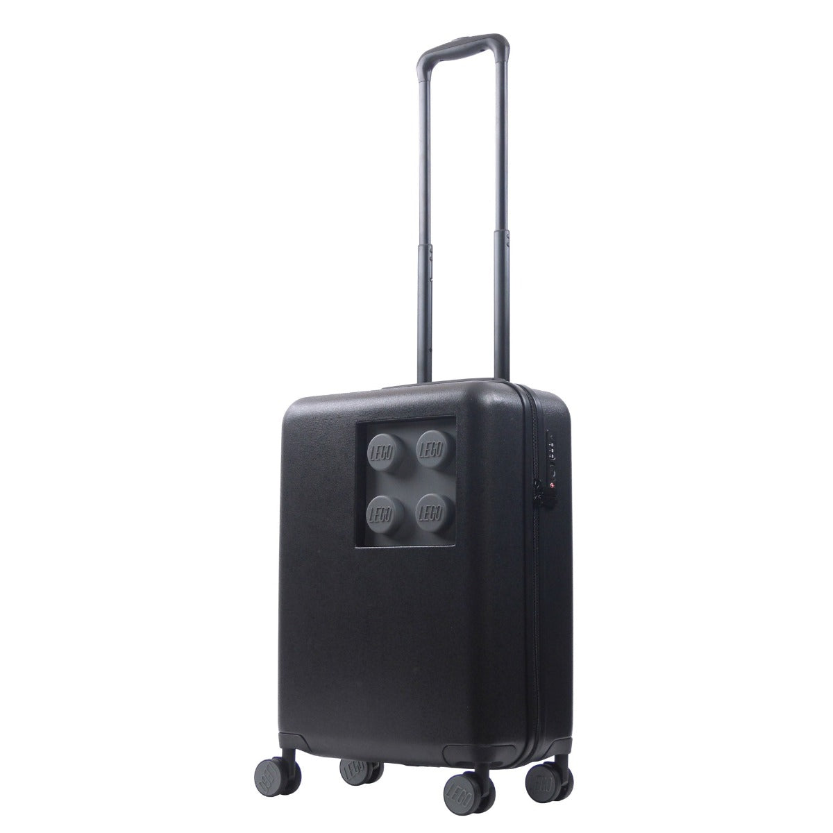 Black grey Lego Signature Brick 2X2 Trolley 21" carry-on rolling luggage spinner suitcase