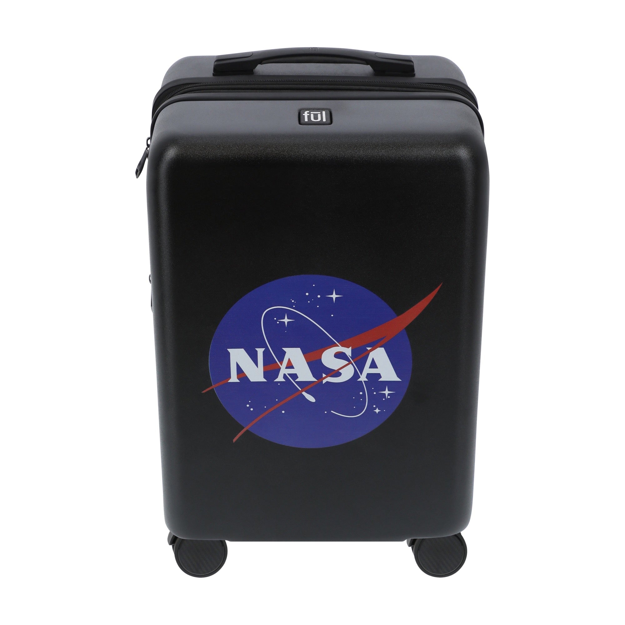 Black NASA 22.5" carry-on spinner suitcase luggage by Ful