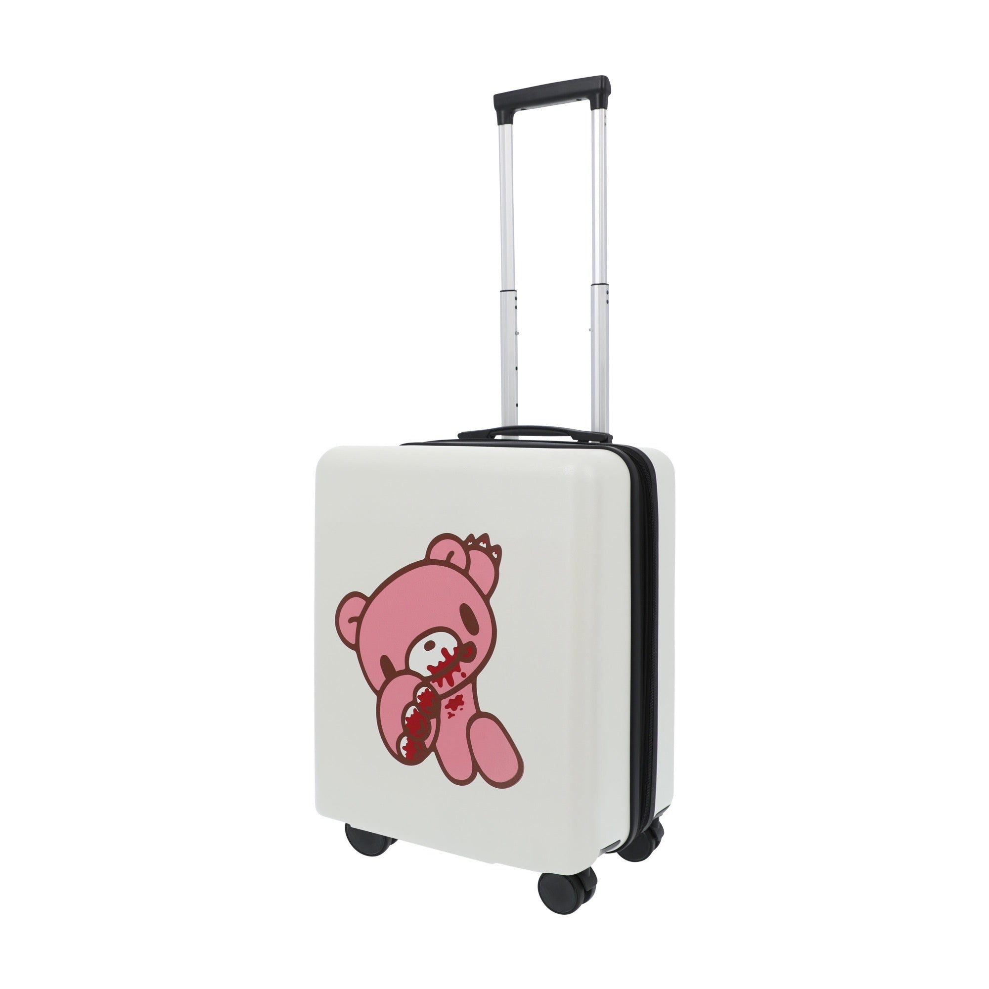 White octas gloomy bear 22.5" carry-on spinner suitcase luggage by Ful