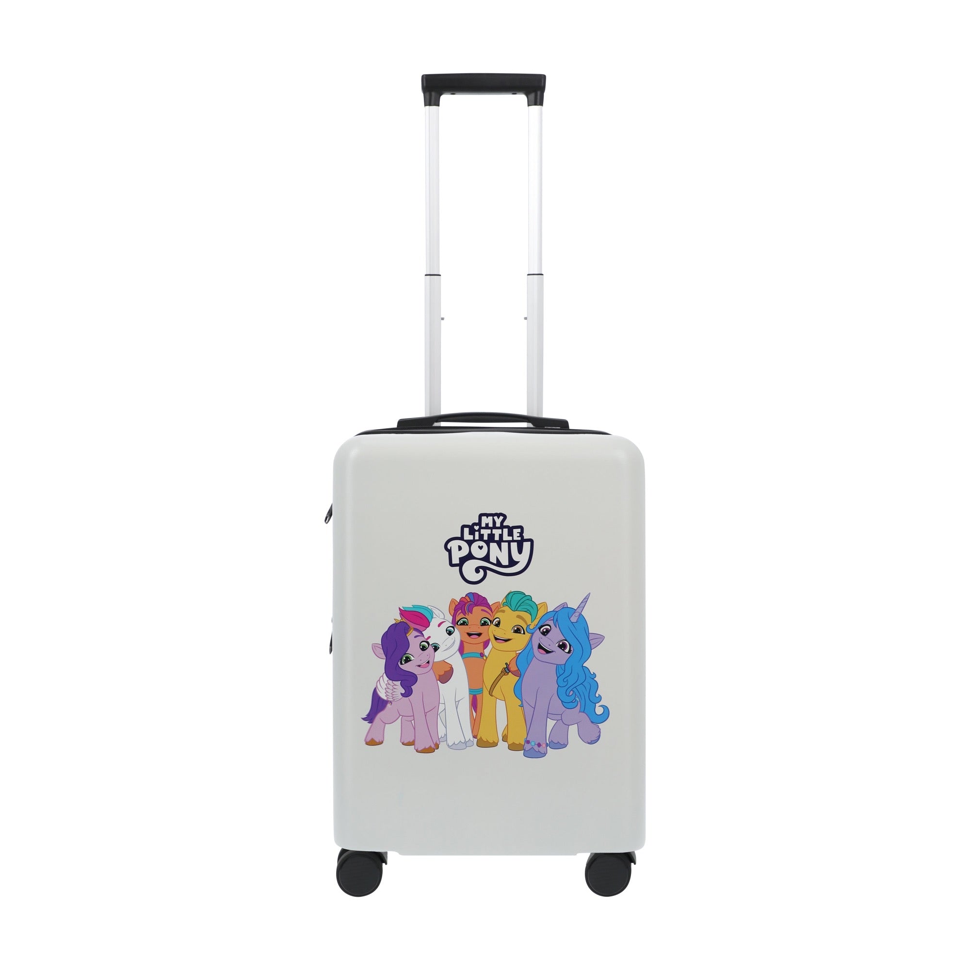 White Hasbro My Little Pony 22.5" carry-on spinner suitcase luggage by Ful