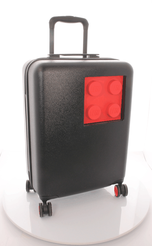 Lego Signature Brick 2X2 black red 21" carry-on hardshell rolling luggage for traveling