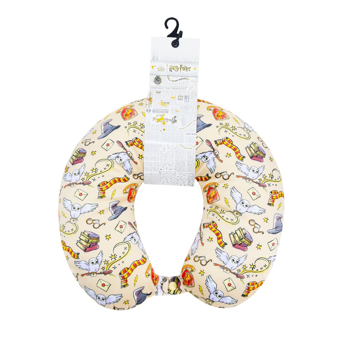 Harry Potter All over Print  Off-White Memory Foam Travel Neck pillow