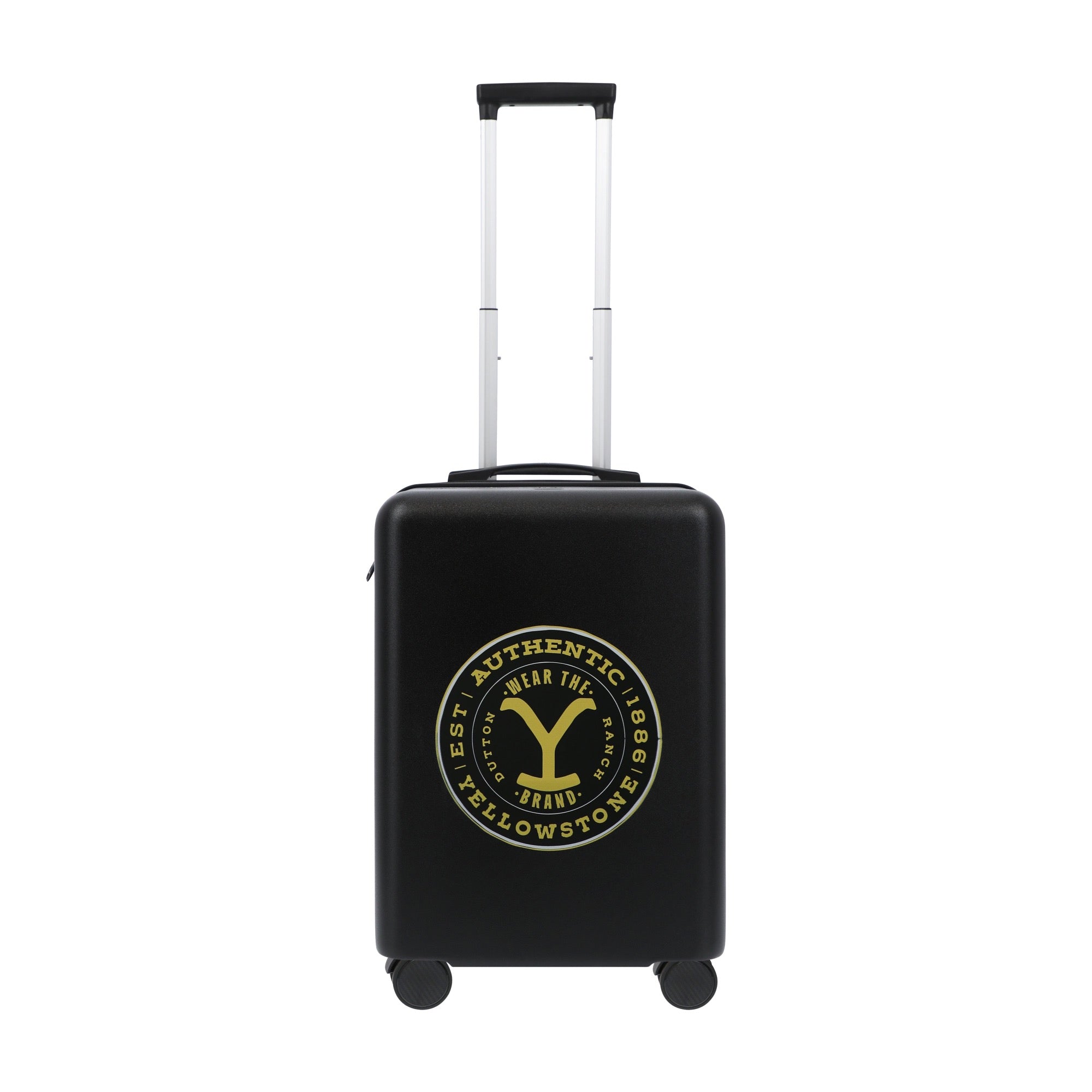 Black Paramount Yellowstone 22.5" carry-on spinner suitcase rolling luggage by Ful