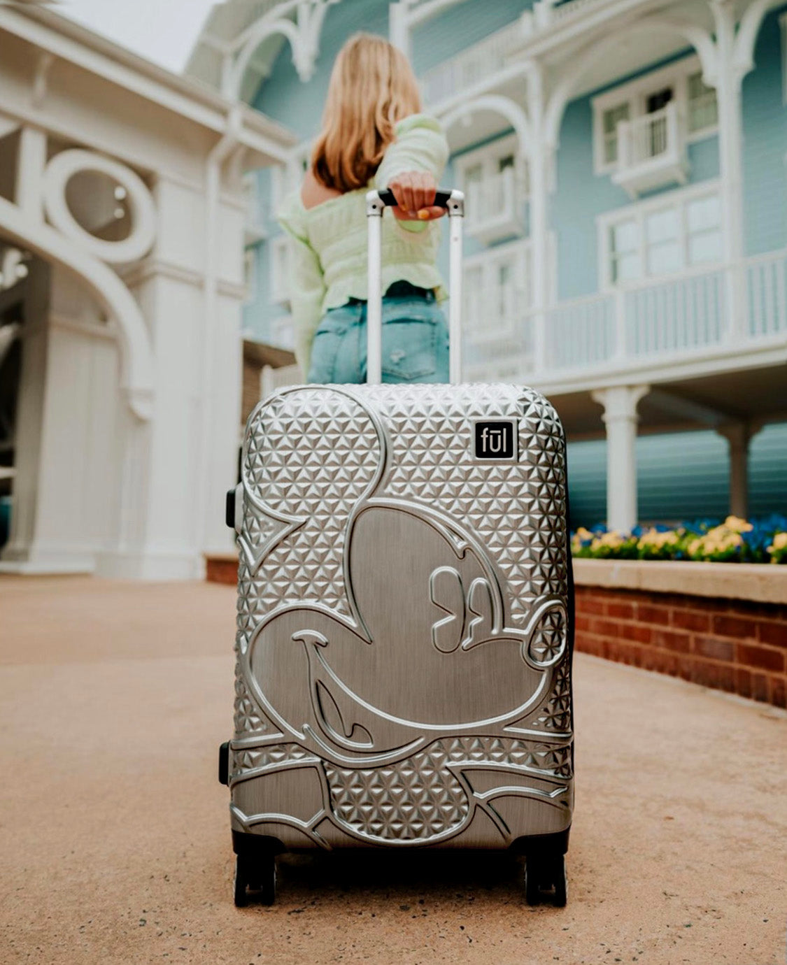 Mickey Mouse Rolling Luggage Ful Adult Disney Luggage Suitcase 30" Silver