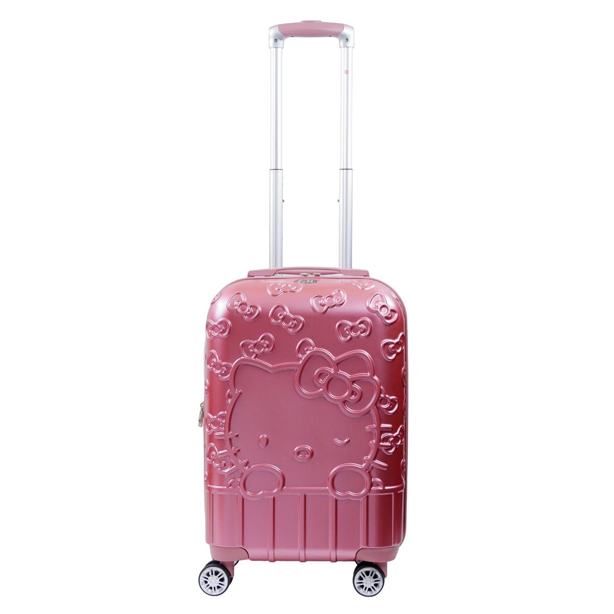 Ful X Hello Kitty Molded Portrait 22.5" pink spinner suitcase - best carry-on luggage for traveling