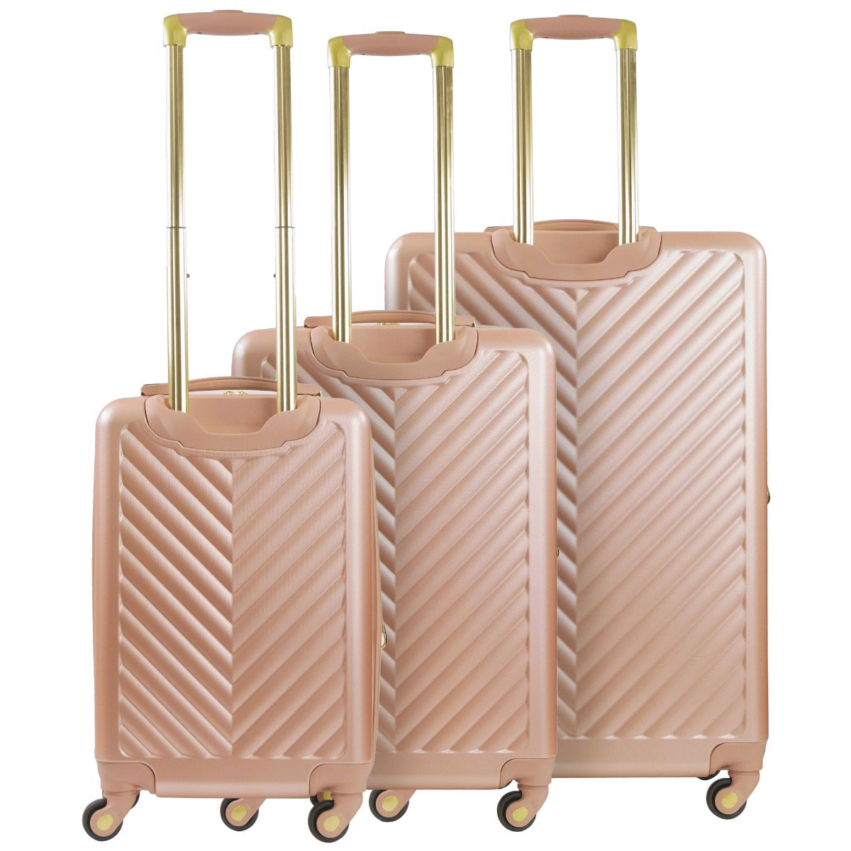 Christian Siriano New York Addie rose gold 3 piece luggage set - best suitcase set for travelling