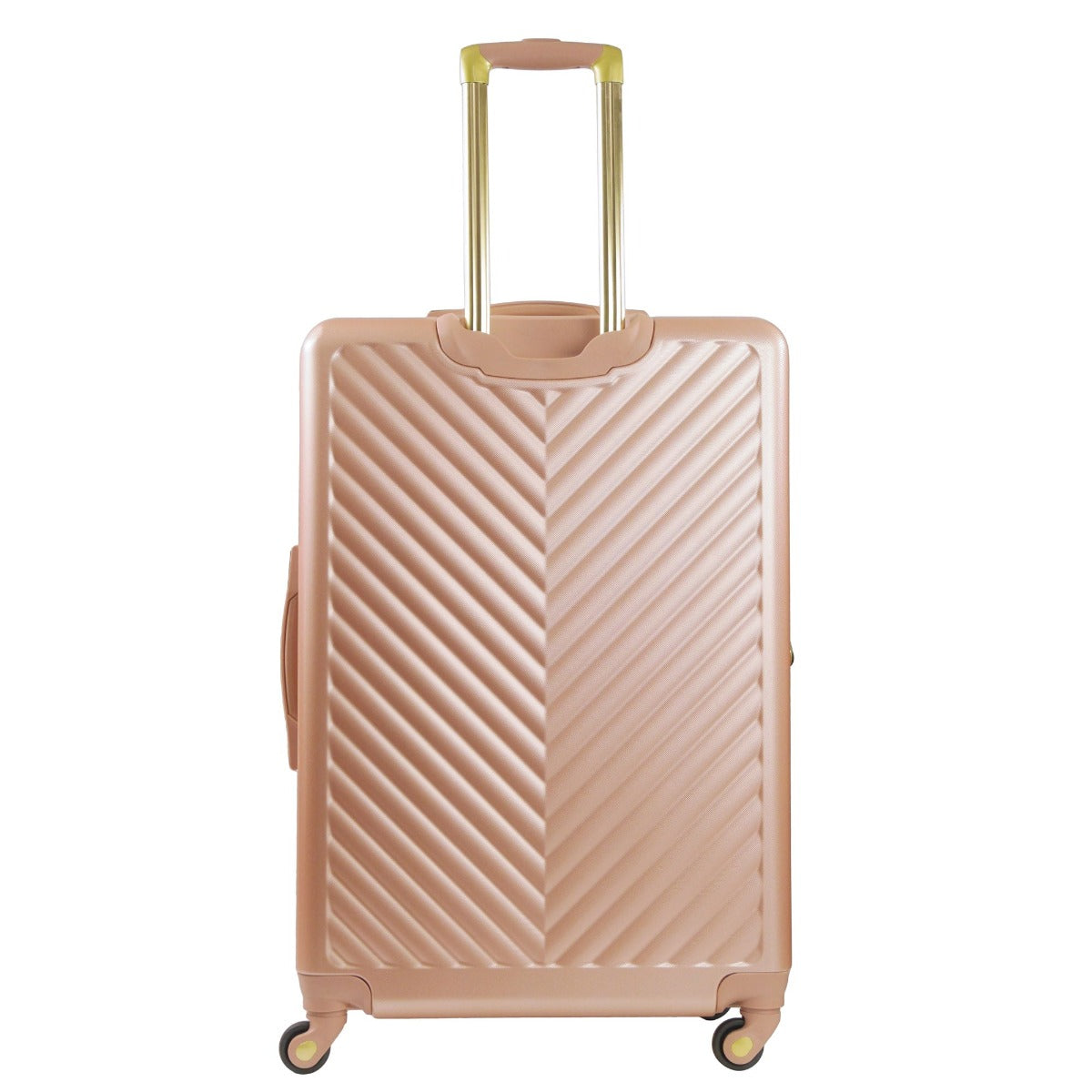 Christian Siriano Addie 29 inch hardside spinner suitcase rose gold - best checked luggage for travel