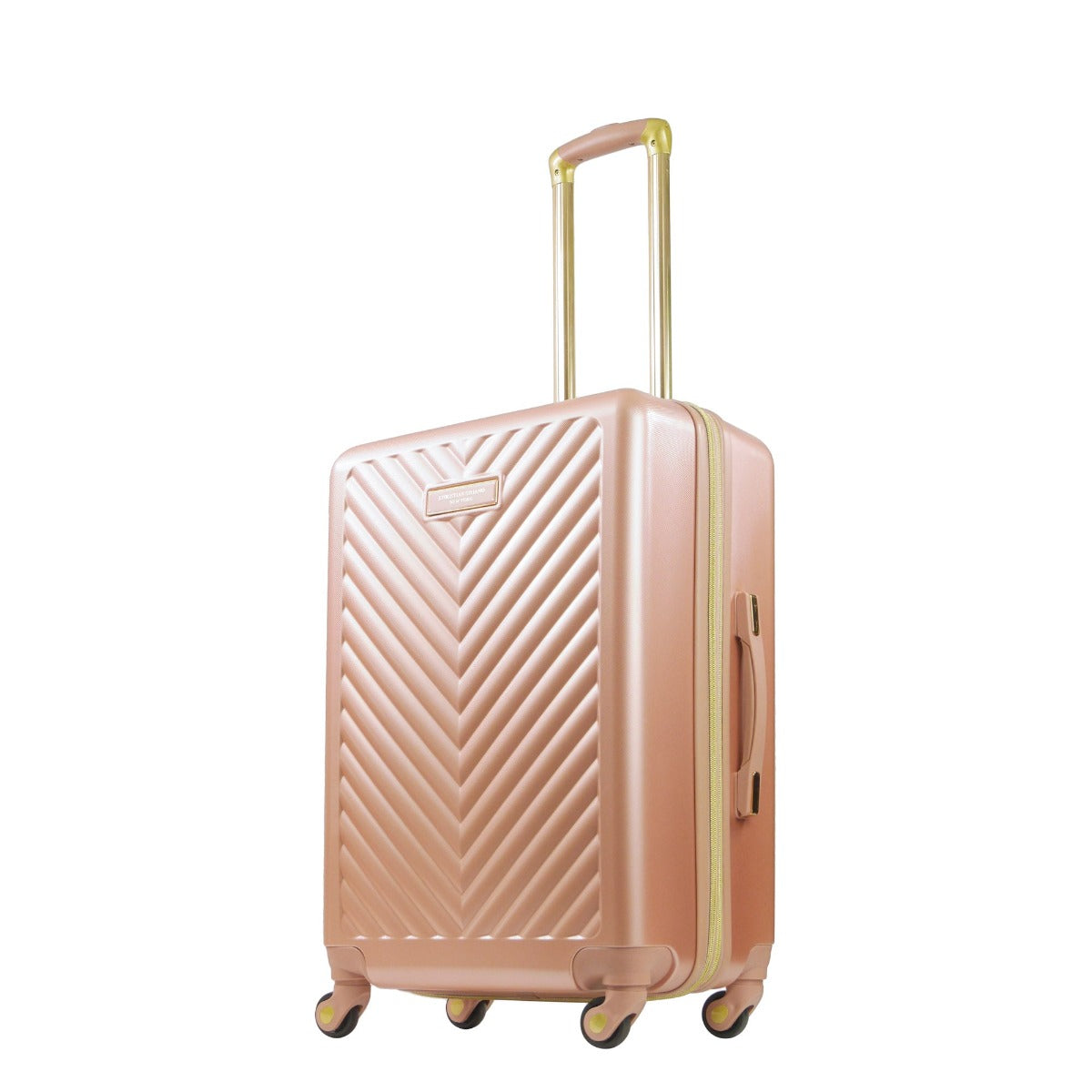 Christian Siriano Addie 25" checked luggage hardside spinner suitcase rose gold - best durable suitcases for travel
