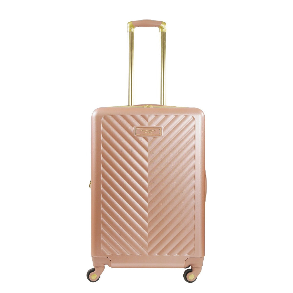 Christian Siriano Addie 25 inch luggage hardside spinner suitcase rose gold - best checked suitcases