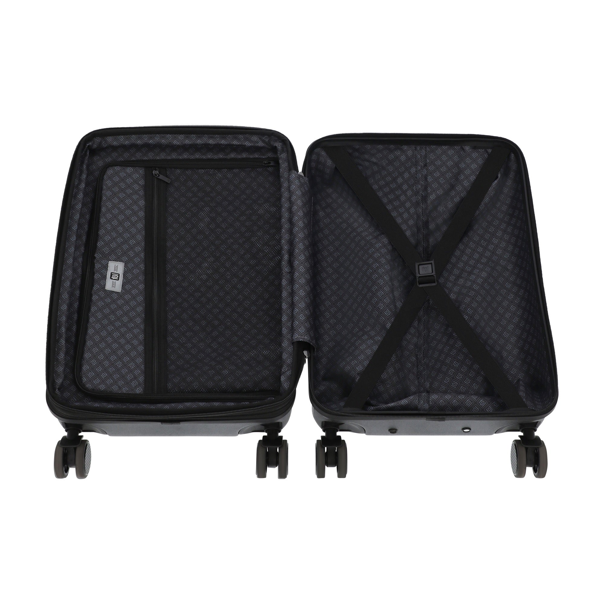 black carry-on spinner suitcase luggage by Ful