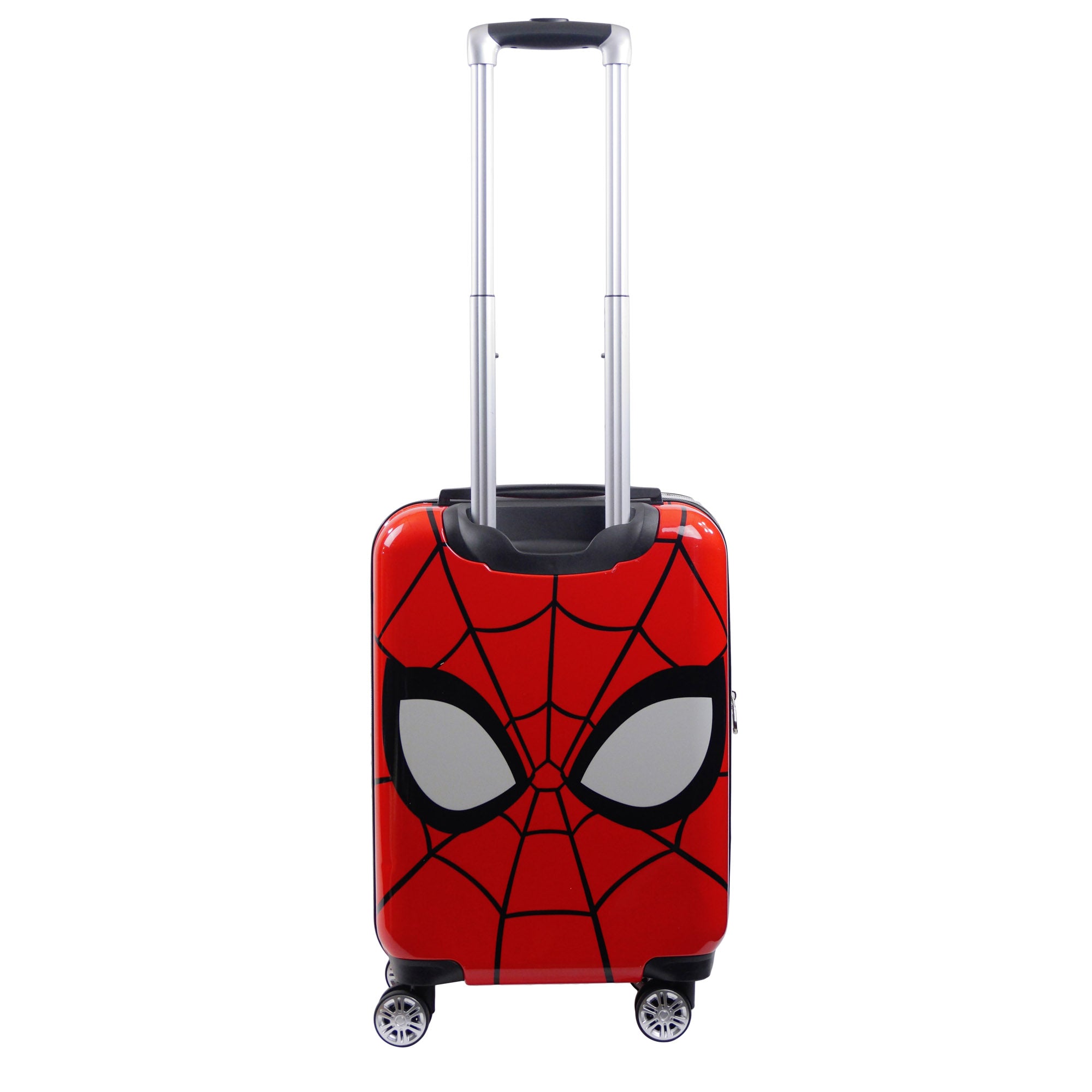 Marvel Spiderman Mask FŪL 21" Hard Rolling carry-on suitcase Luggage, Red with 2" zipper gusset for expandable space - best spinner suitcase for traveling