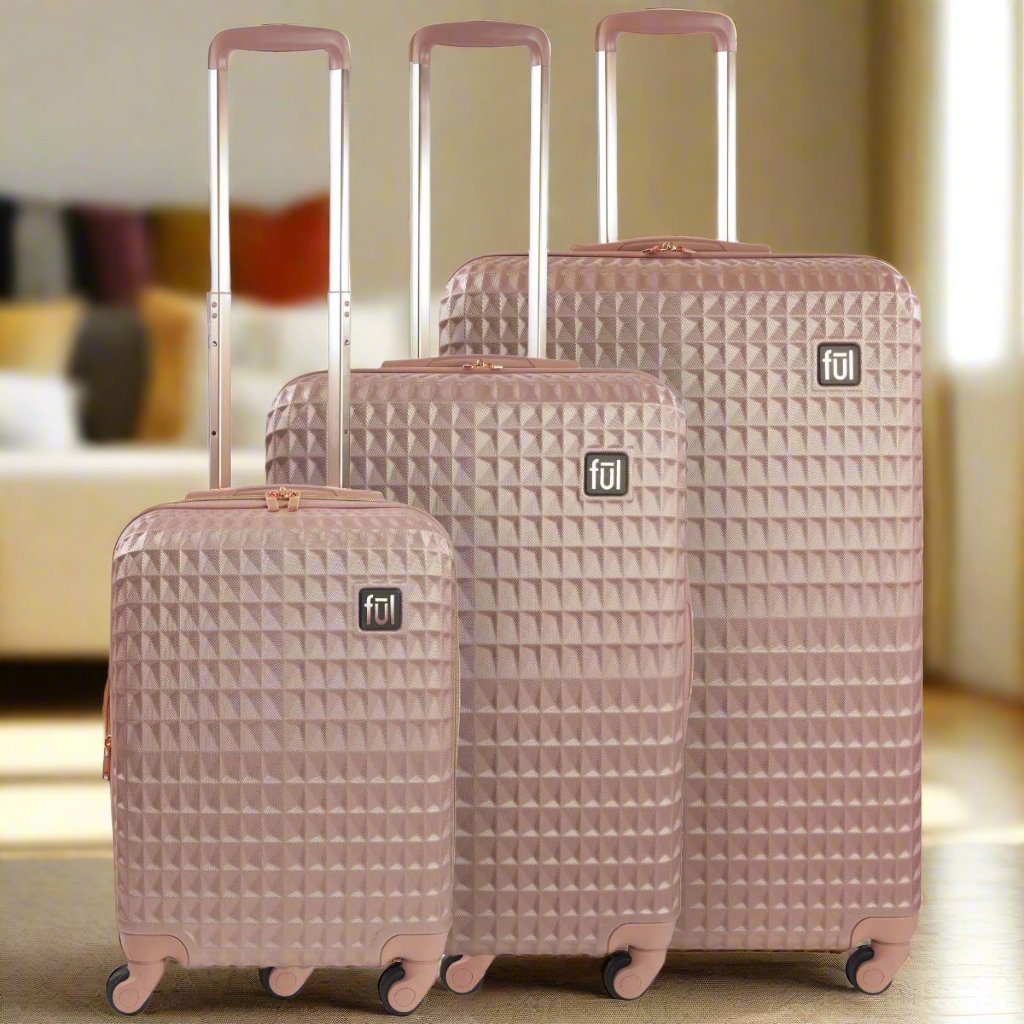 Geo Hardsided Spinner 3-piece Luggage Set Rose Gold