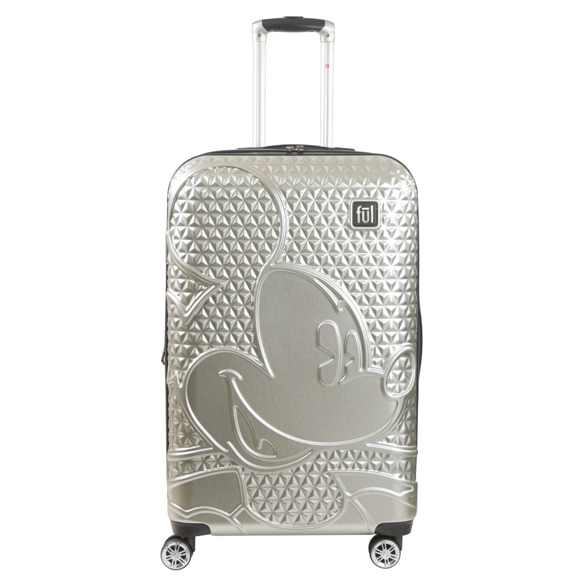 Adult Disney Luggage Mickey Mouse Texture Rolling Hard Sided Silver 30"