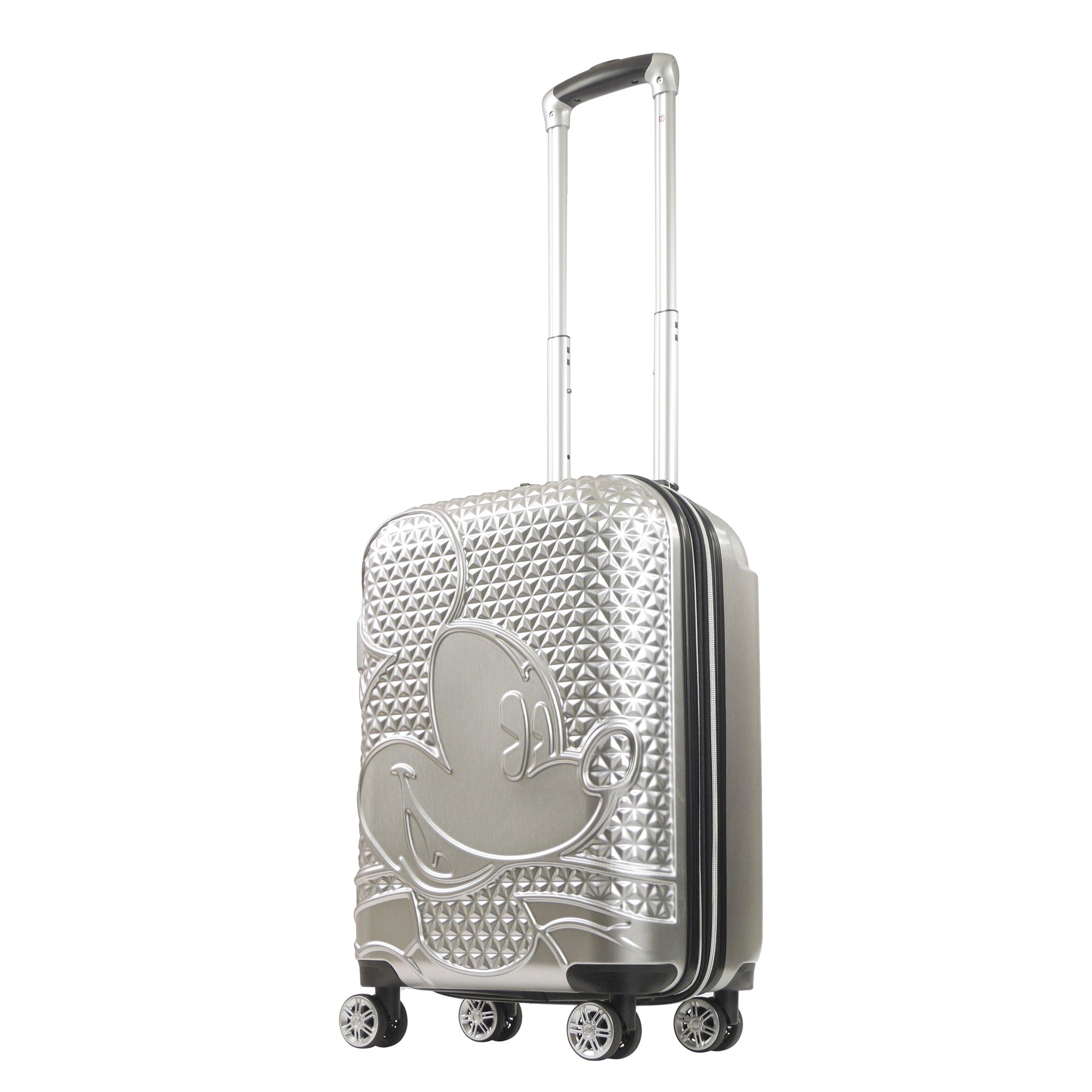 Mickey Mouse Rolling Luggage FŪL Disney Luggage 22.5" Silver