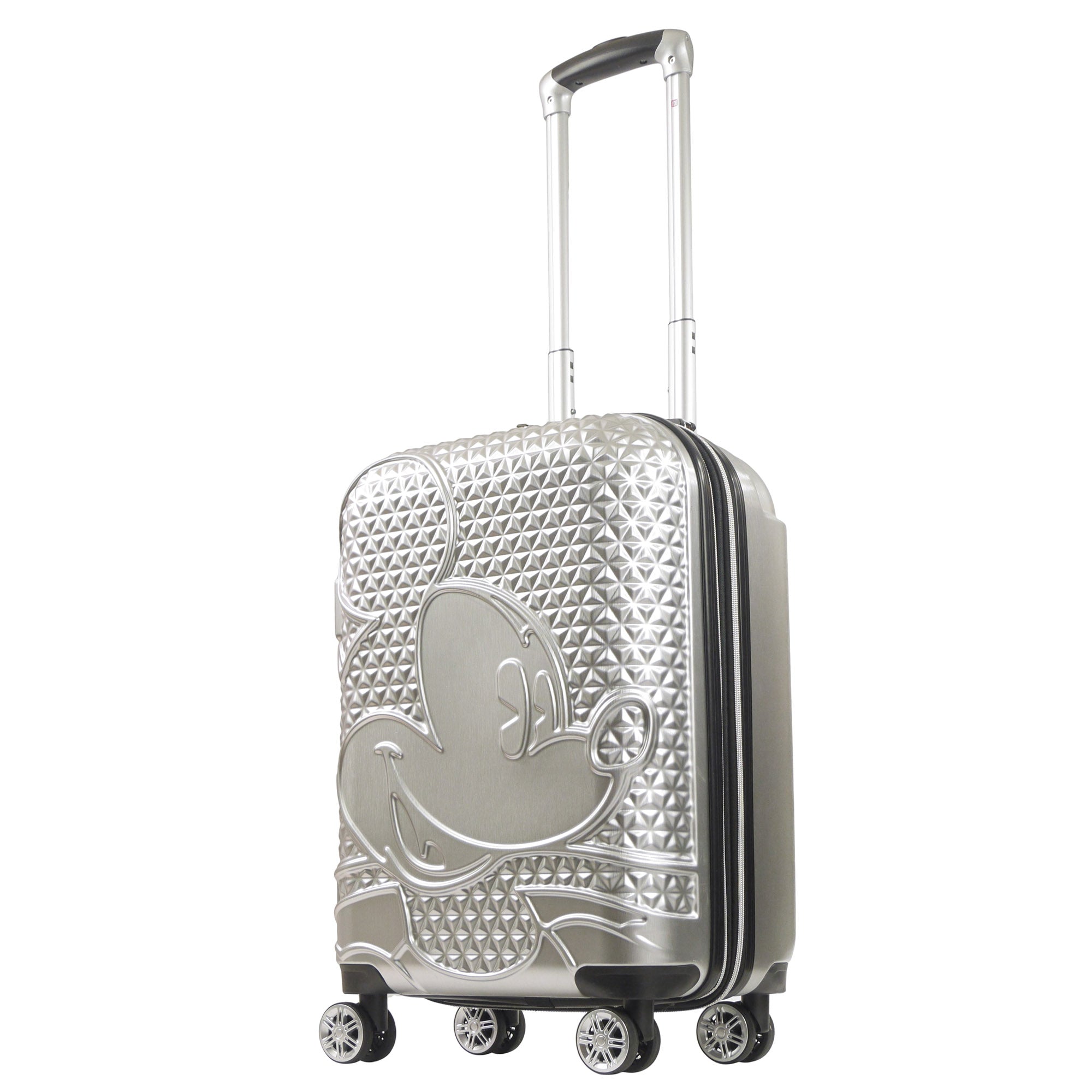 Mickey Mouse Rolling Luggage FŪL Disney Luggage 22.5" Silver