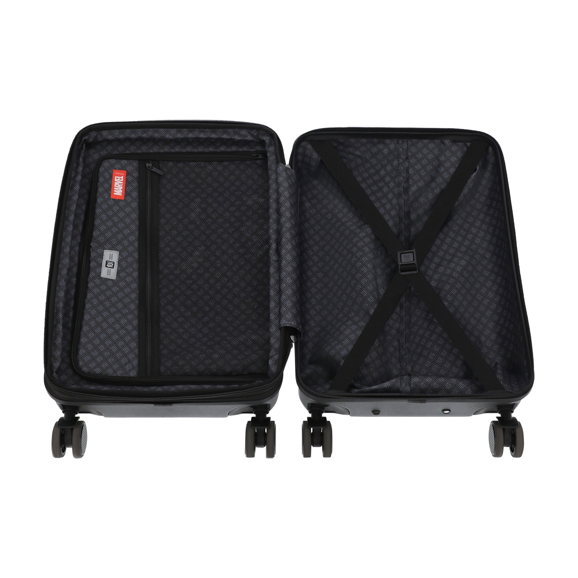 Black 22.5" carry-on spinner suitcase luggage by Ful