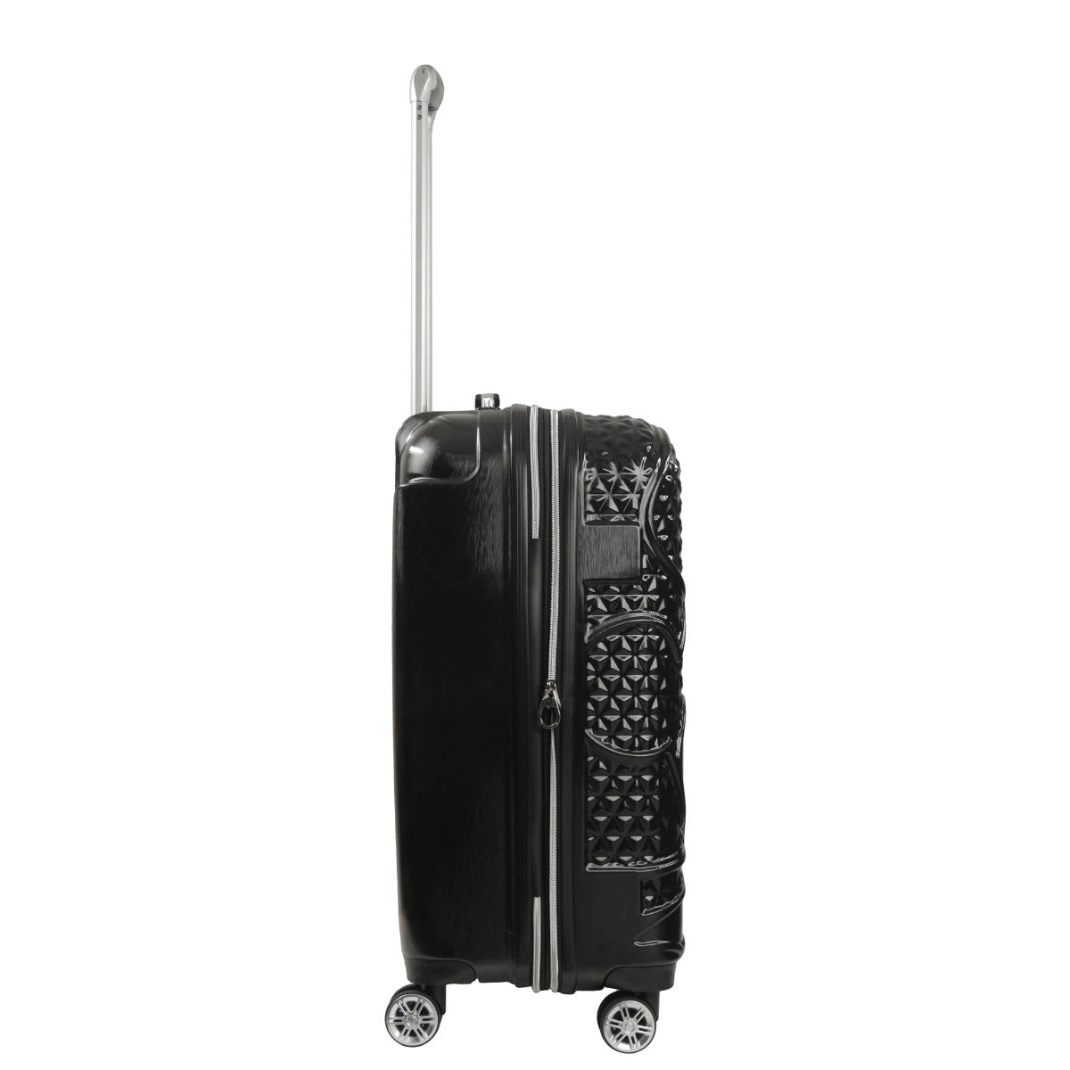Adult Disney Luggage Mickey Mouse Texture Rolling Carry-on Hard Sided Spinner Black 26" Rolling Suitcase Ful