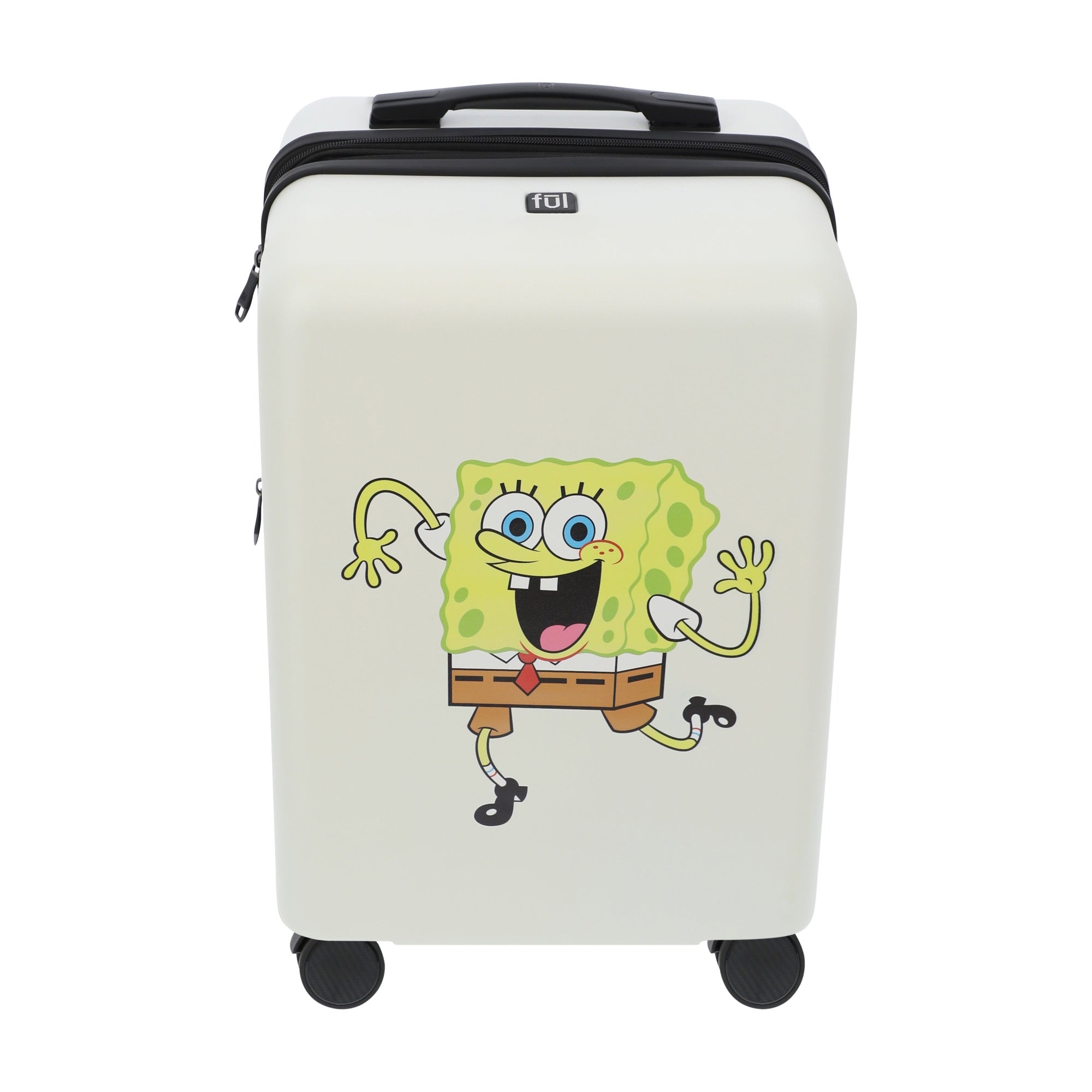 White Nickelodeon SpongeBob 22.5" carry-on spinner suitcase luggage by Ful