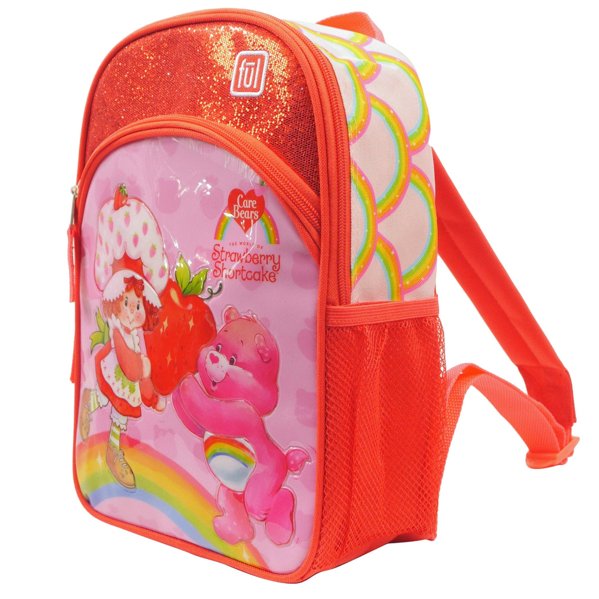 Make every adventure sweet with the Strawberry Shortcake and Care Bears 2-Piece Travel Set by Ful, a 21" rolling suitcase with a matching 13" backpack.