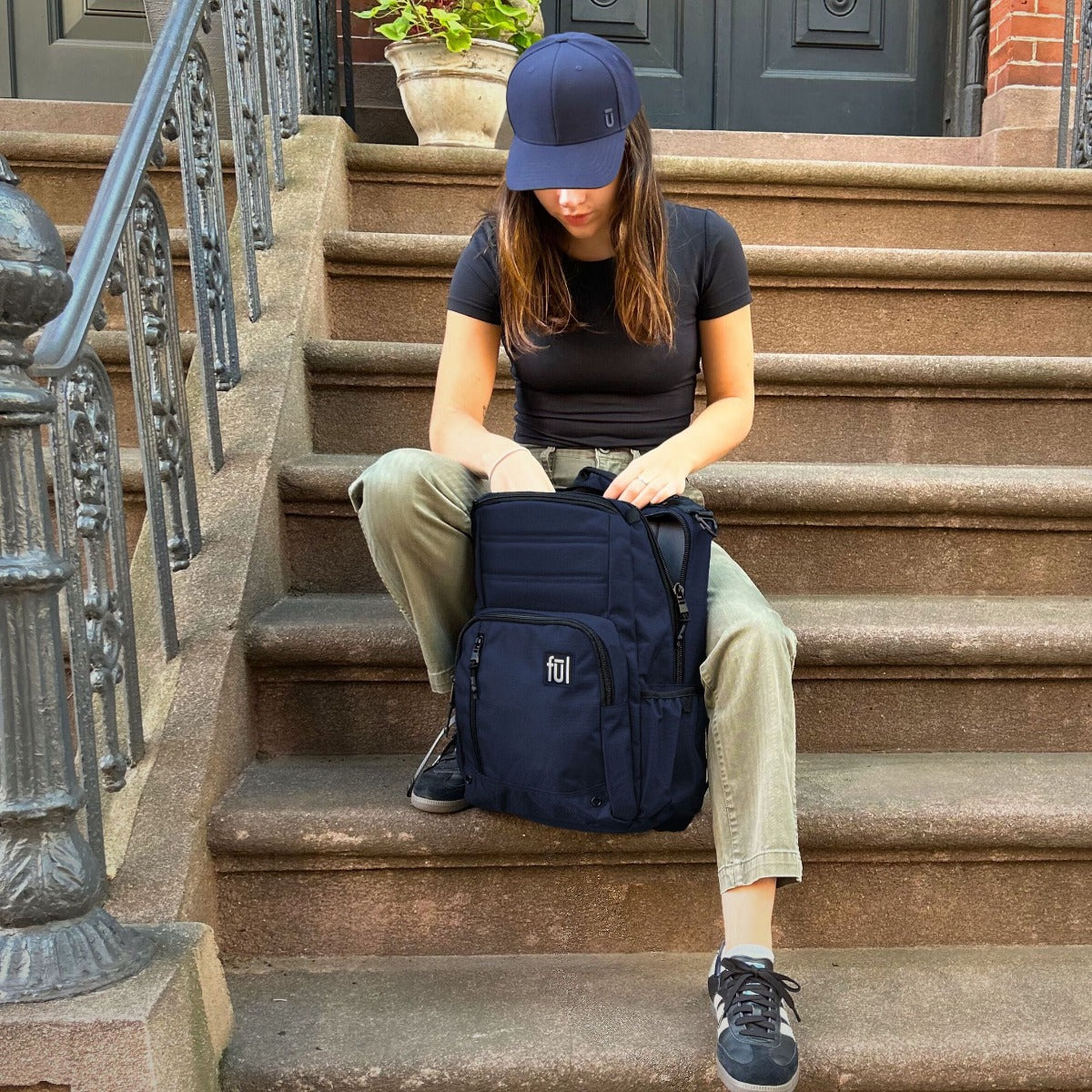 ful tactics collection phantom backpack navy blue - technology safe backpacks