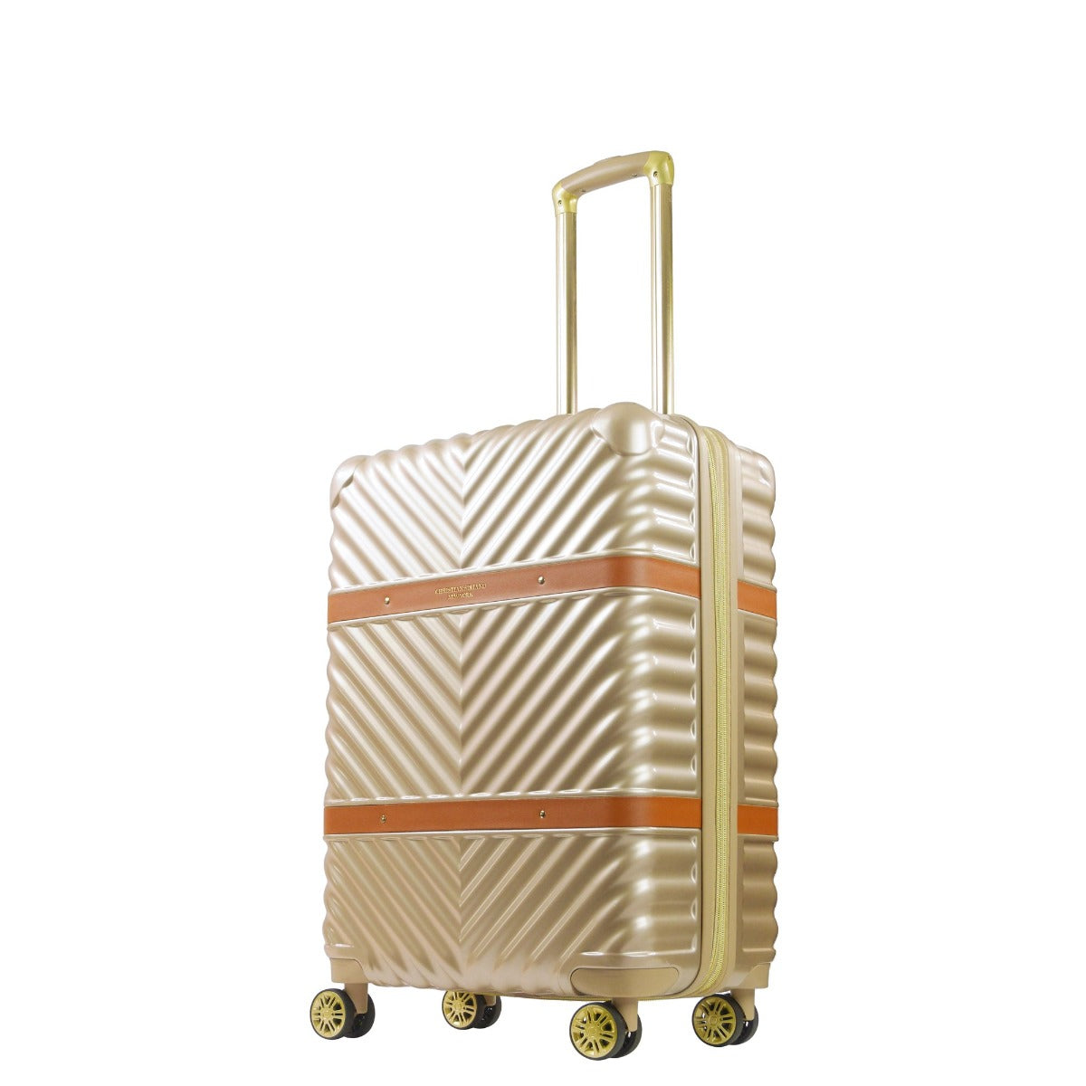Christian Siriano New York Stella 25" checked luggage hardside spinner suitcase taupe - best suitcases for travelling