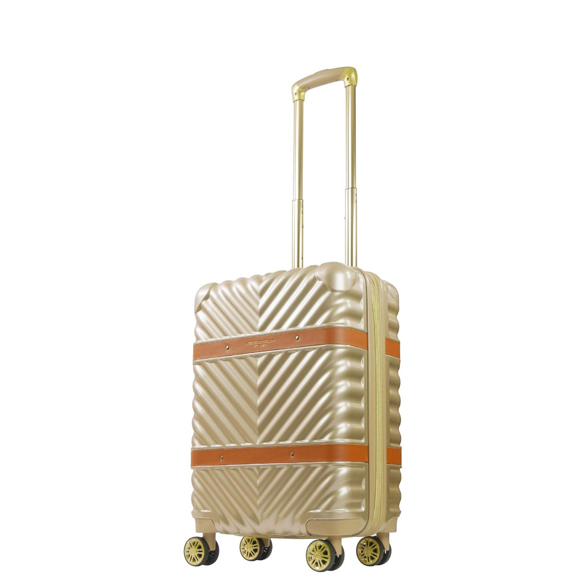 Christian Siriano New York Stella 22" carry on hardside spinner suitcase taupe - best durable luggage for travel