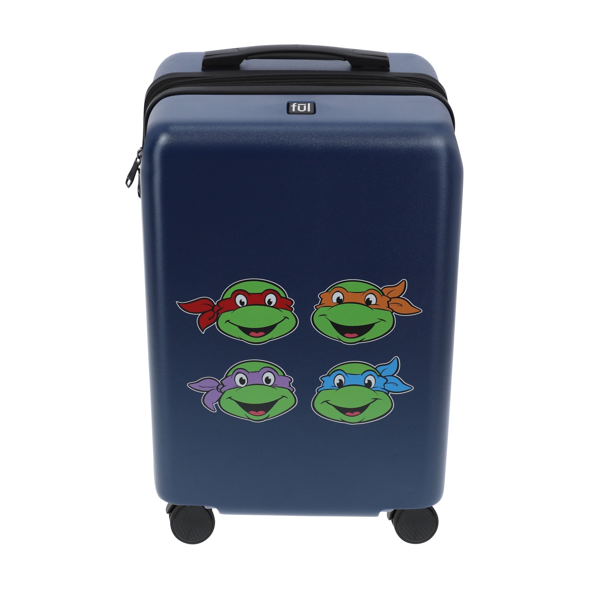 Navy blue paramount TMNT 22.5" carry-on spinner suitcase luggage by Ful