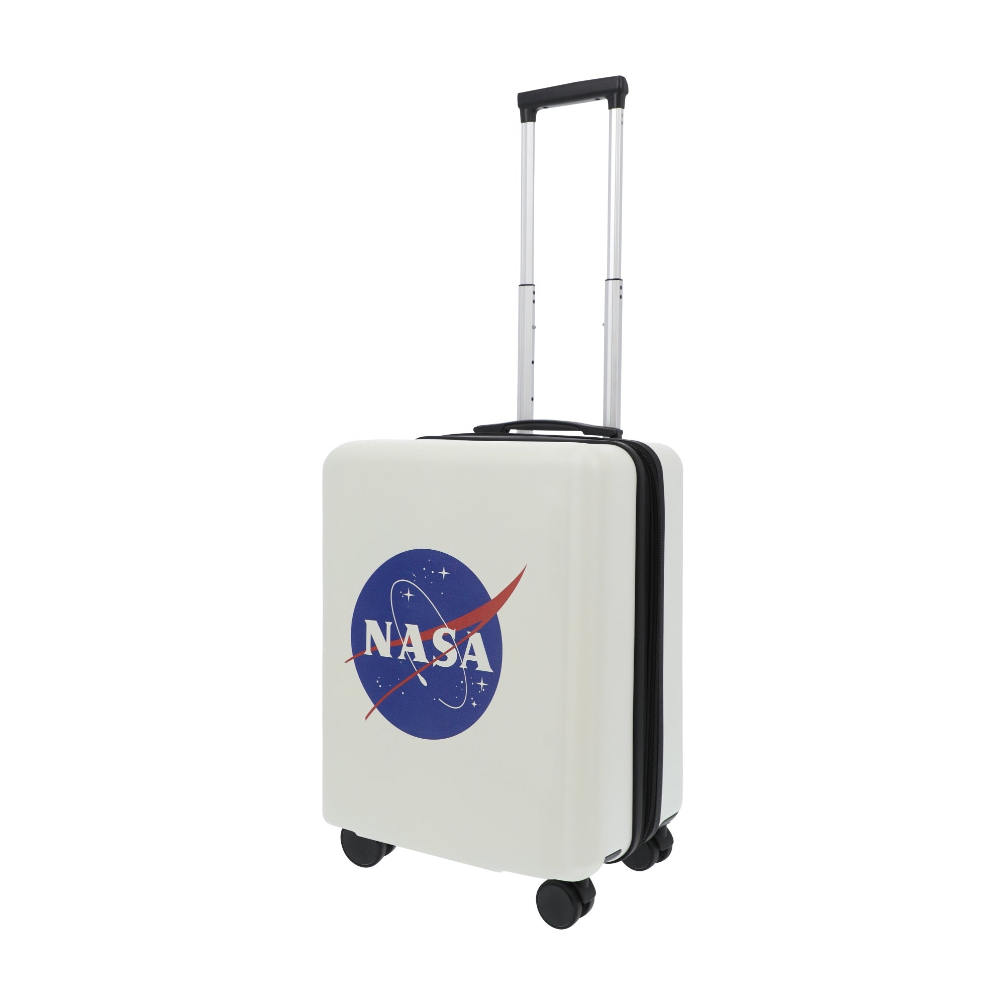 White NASA 22.5" carry-on spinner suitcase rolling luggage by Ful