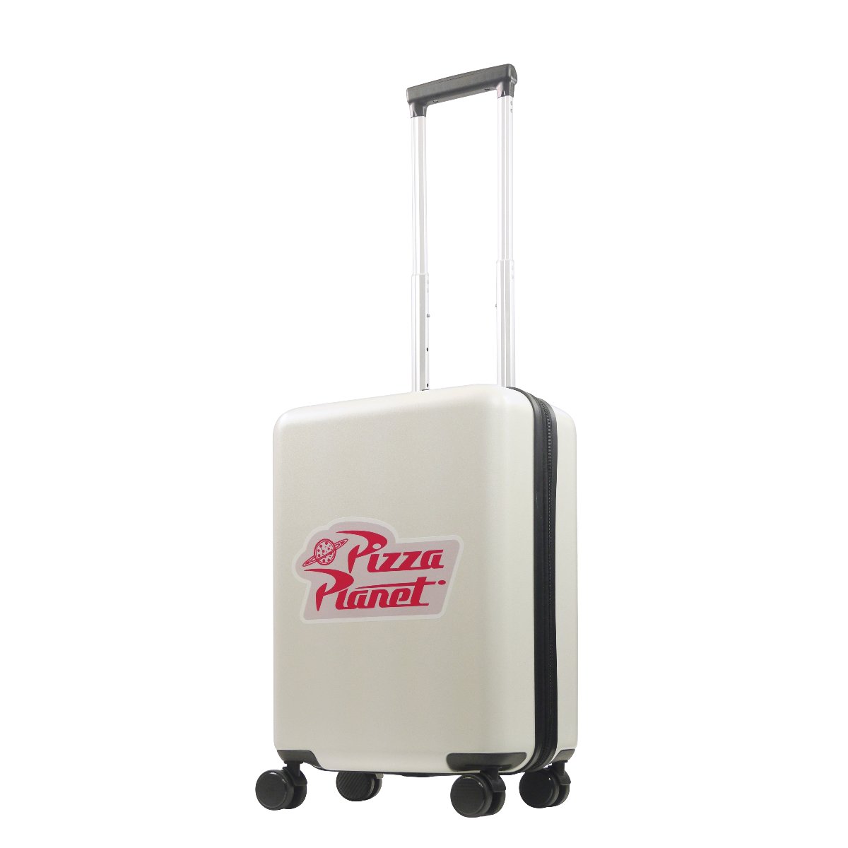 Disney Toy Story Pizza Planet Ful 22.5" white carry-on rolling luggage spinner suitcase