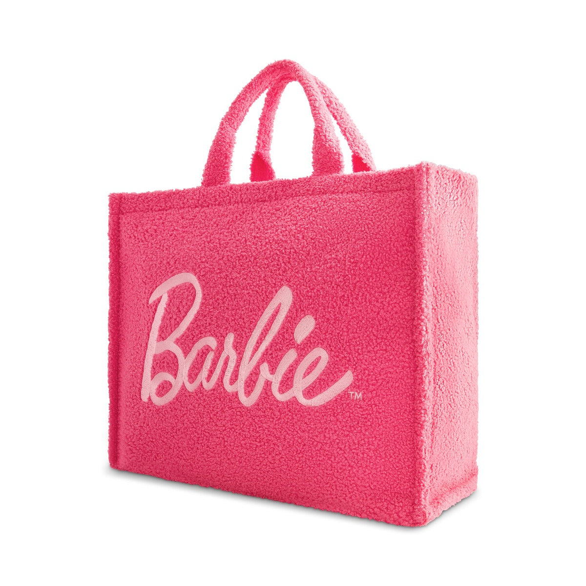 Pink Barbie large sherpa tote bag with trolley strap - cute bags for travel